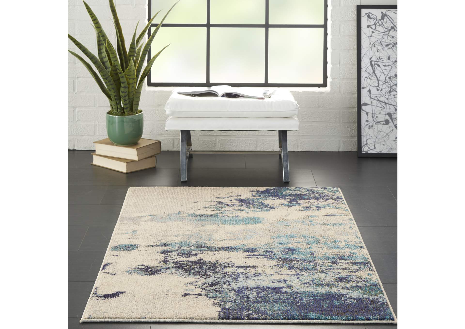 Nourison Celestial CES02 IVTBL 3'x5' Abstract Area Rug,Nourison
