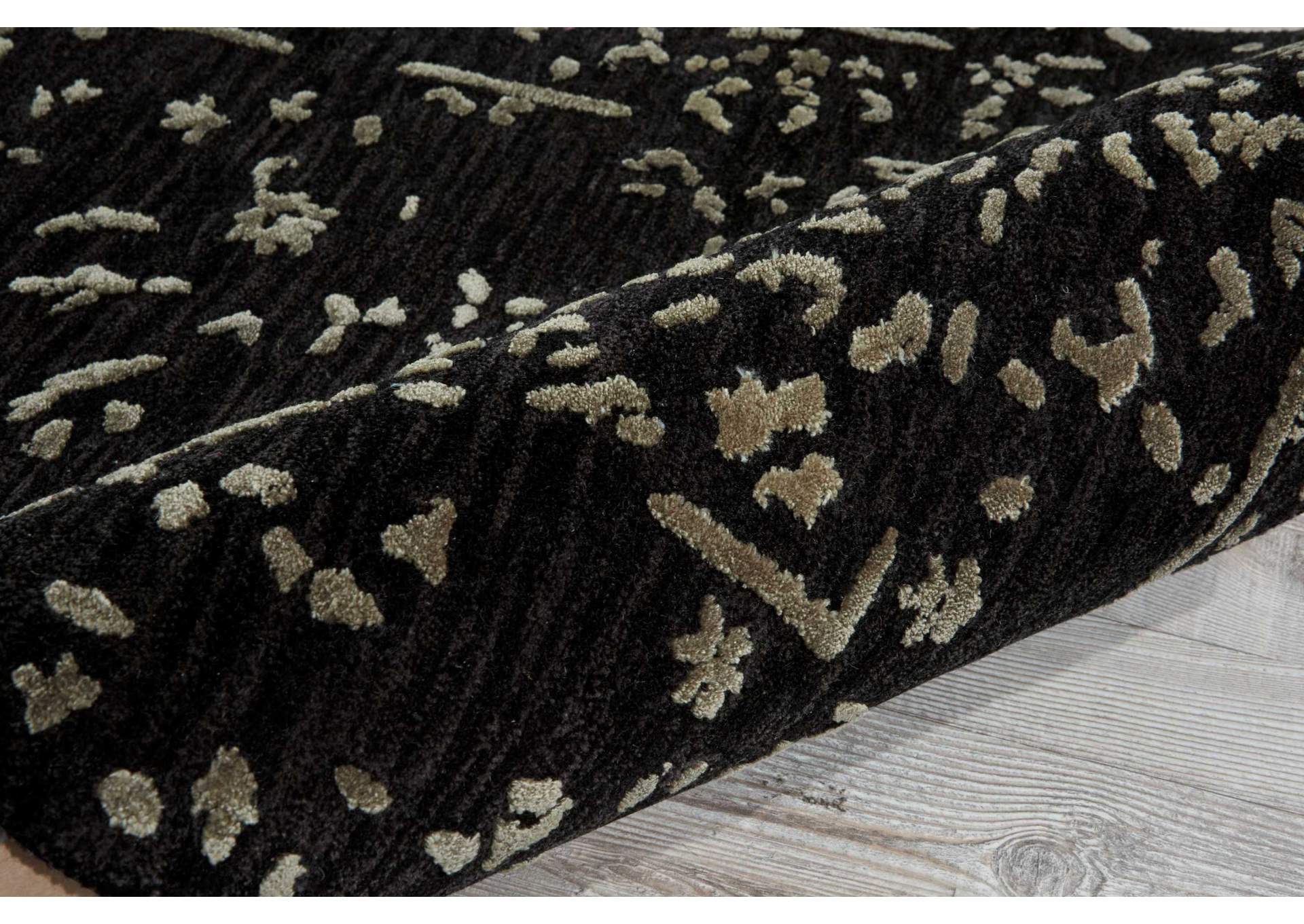 Nourison Opaline OPA03 Black 8' Runner Hallway Rug,Nourison