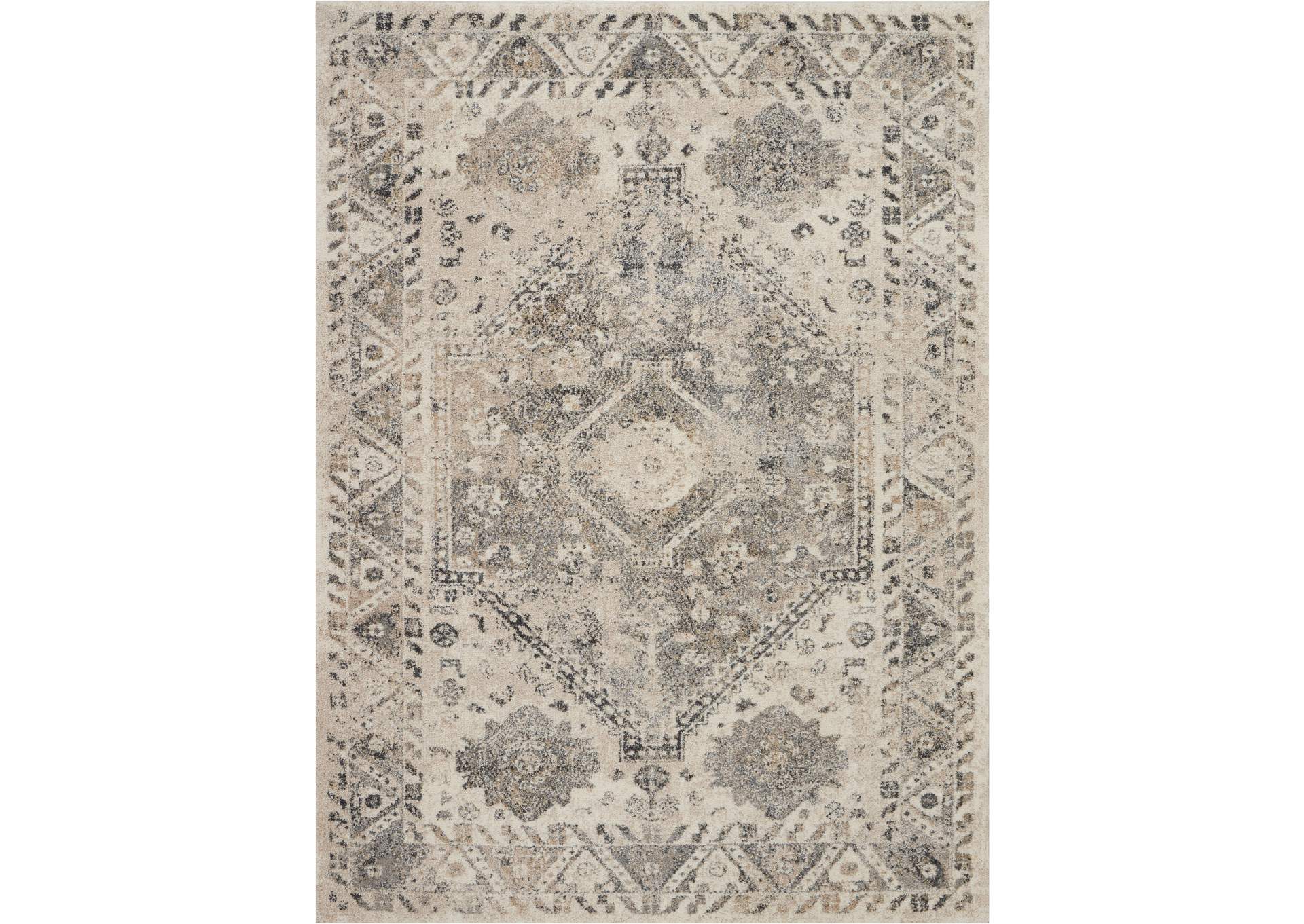 Nourison Fusion FSS11 Grey 5'x7' Farmhouse Area Rug,Nourison