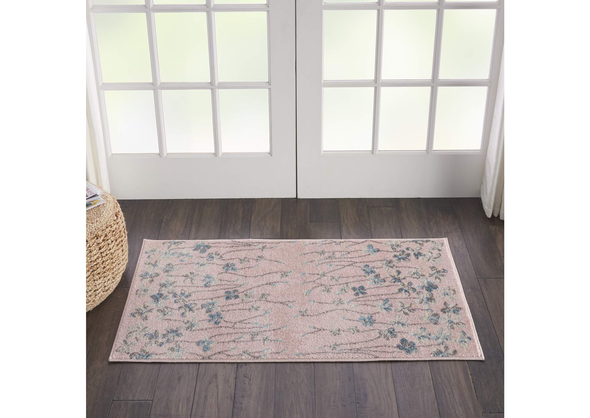 Nourison Tranquil 2'x4' Pink Floral Small Rug,Nourison