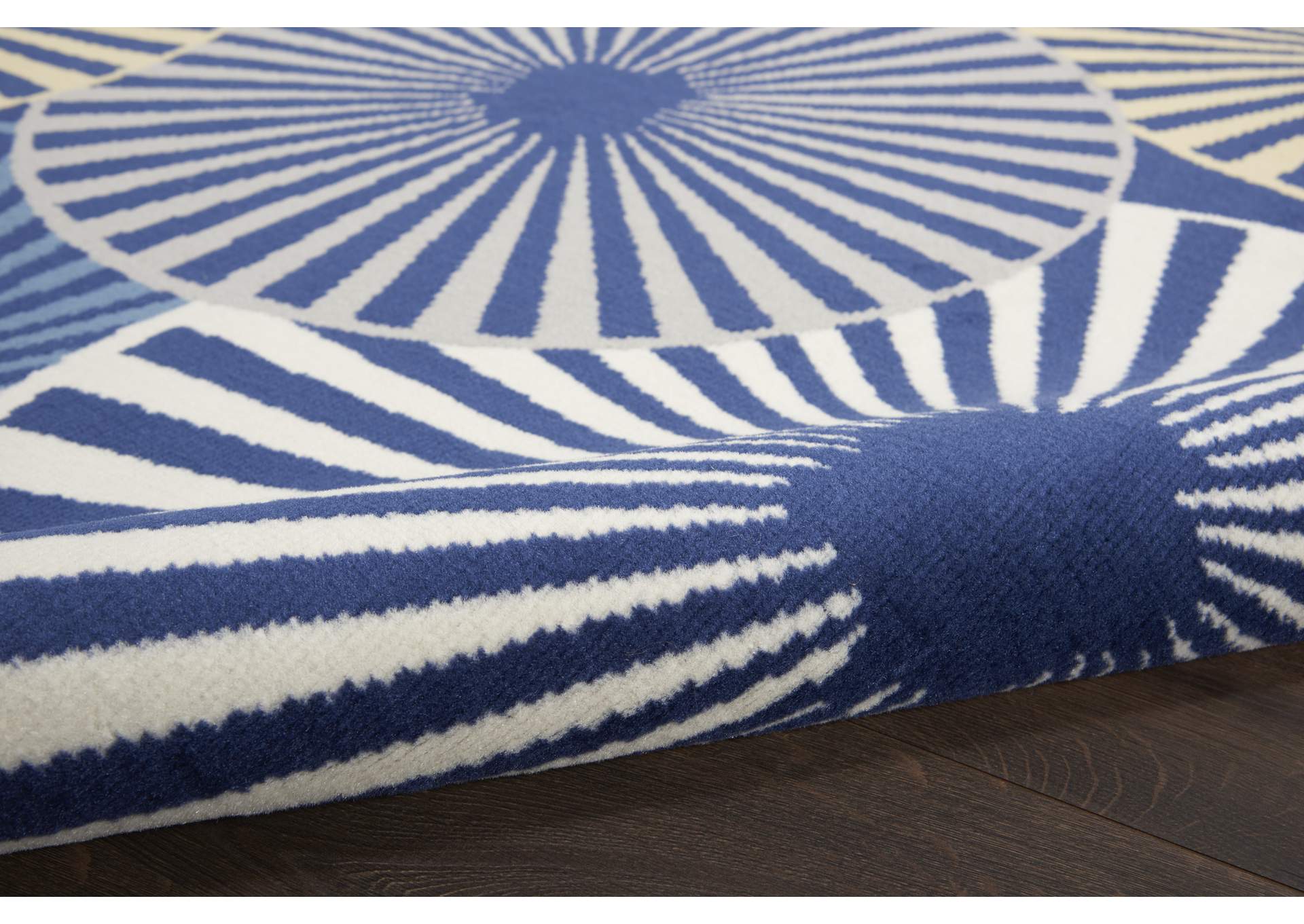 Nourison Grafix GRF20 Navy and Cream White 5'x7' Area Rug,Nourison