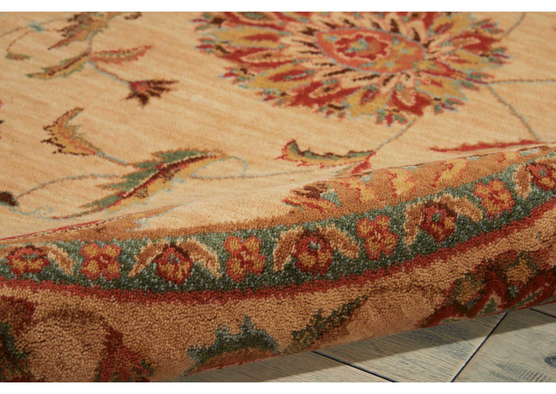 Nourison Living Treasures LI04 Beige and Red 8' Round Rug,Nourison