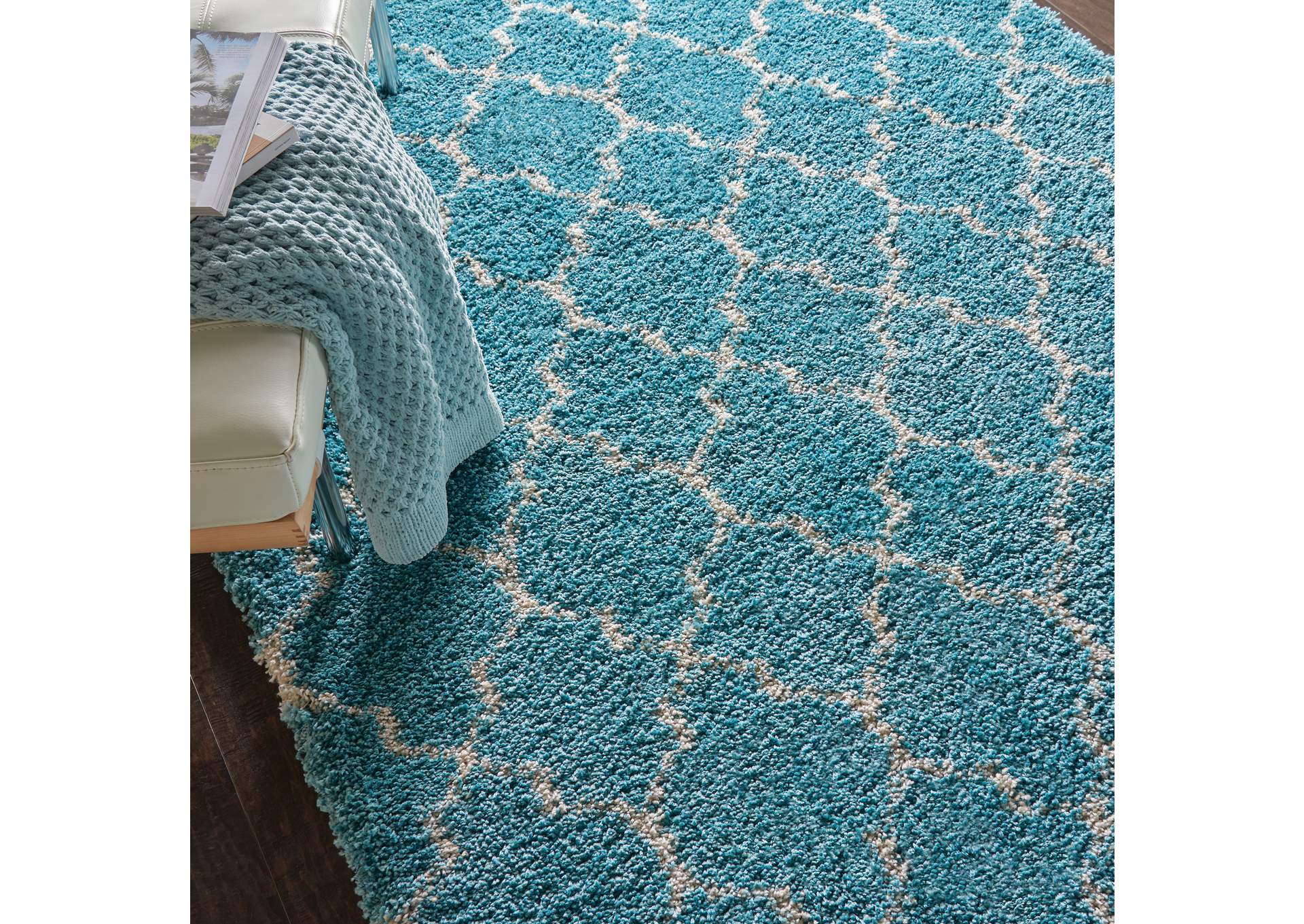 Nourison Amore AMOR2 Blue 5'x8' Area Rug,Nourison