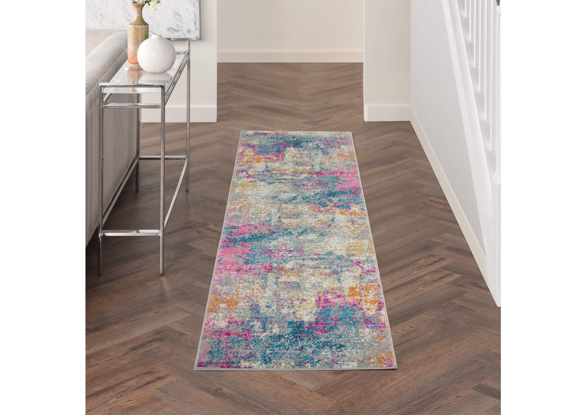 Nourison Passion 6' Runner Ivory Multicolor Area Rug,Nourison