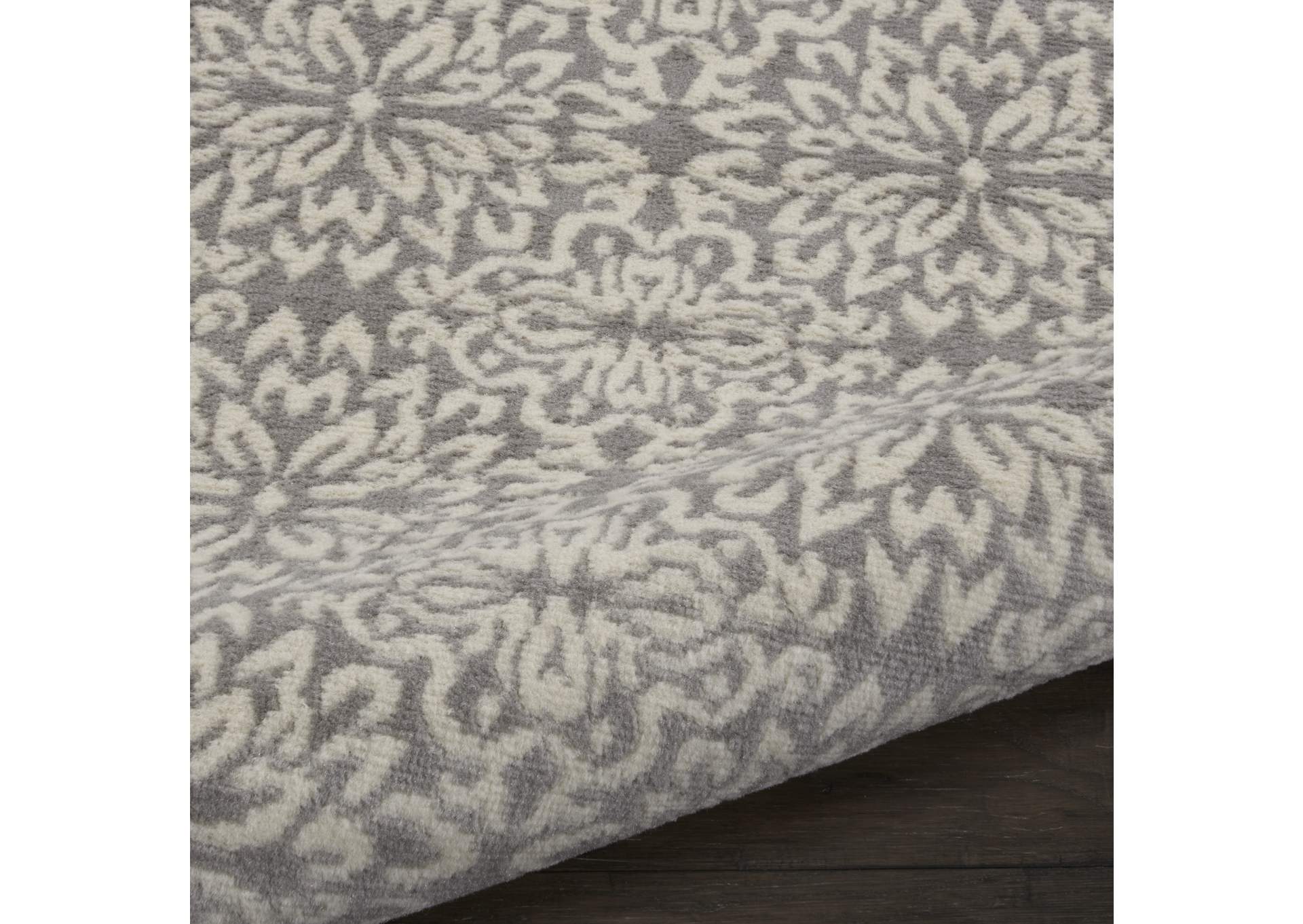 Nourison Jubilant JUB06 Grey 7' Runner Low-pile Hallway Rug,Nourison