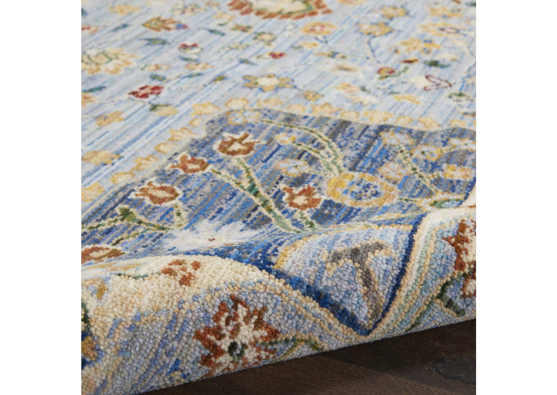 Nourison Majestic 6'x8' Light Blue Multicolor Persian Area Rug,Nourison