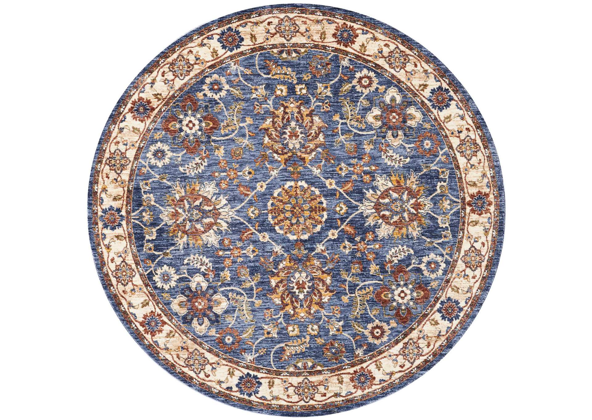 Nourison Lagos LAG04 Blue Multicolor 5' Round Area Rug,Nourison