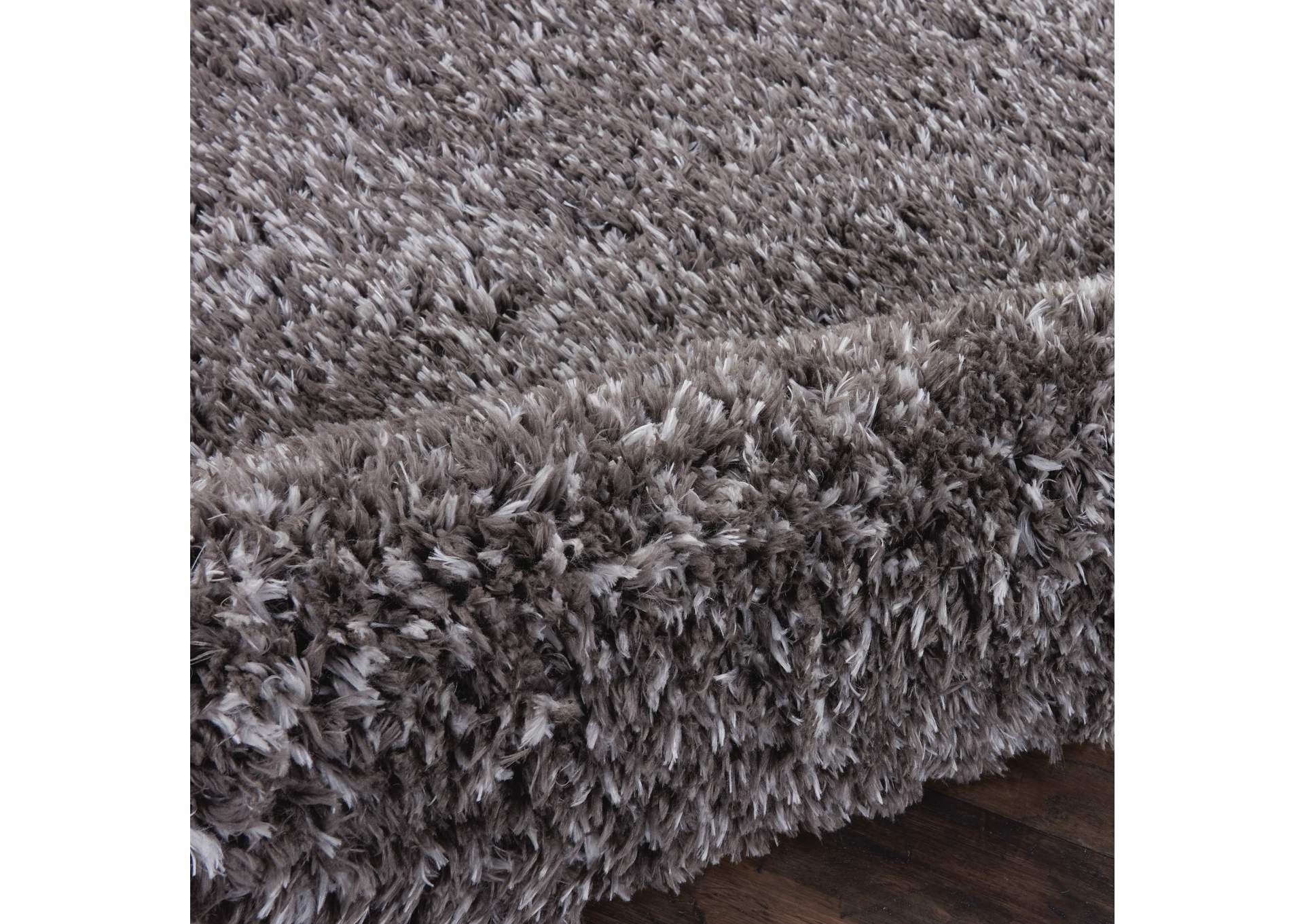 Nourison Luxe Shag LXS01 Charcoal Grey 4'x6' Flokati Area Rug,Nourison
