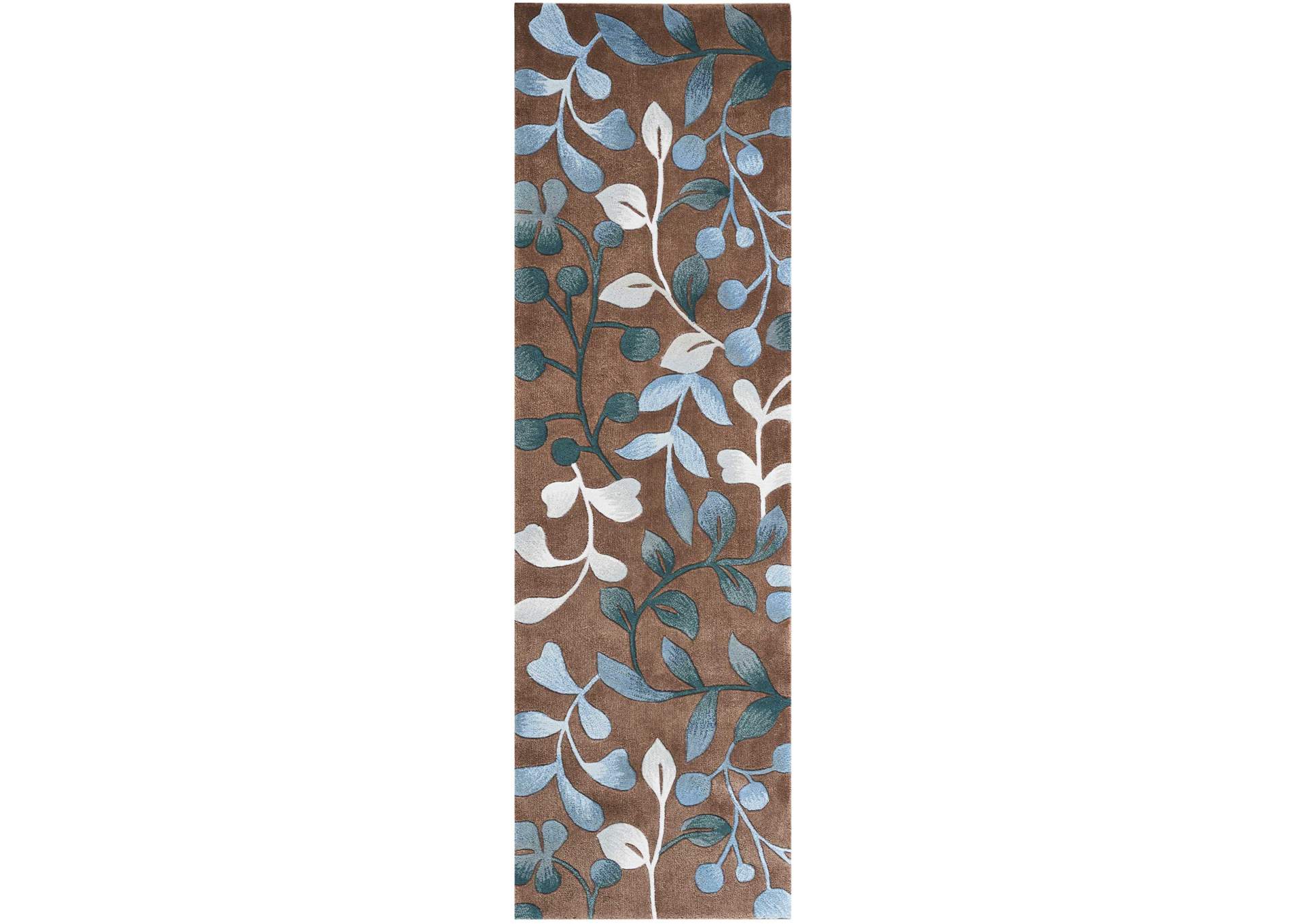 Nourison Contour CON02 Brown 8' Runner Hallway Rug,Nourison