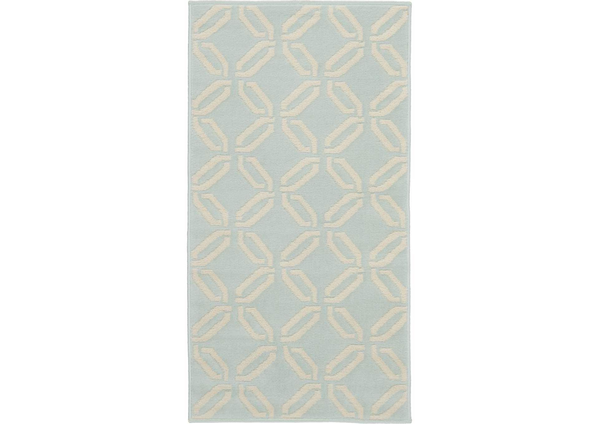 Nourison Jubilant 2' x 4' Small Aqua Trellis Area Rug,Nourison