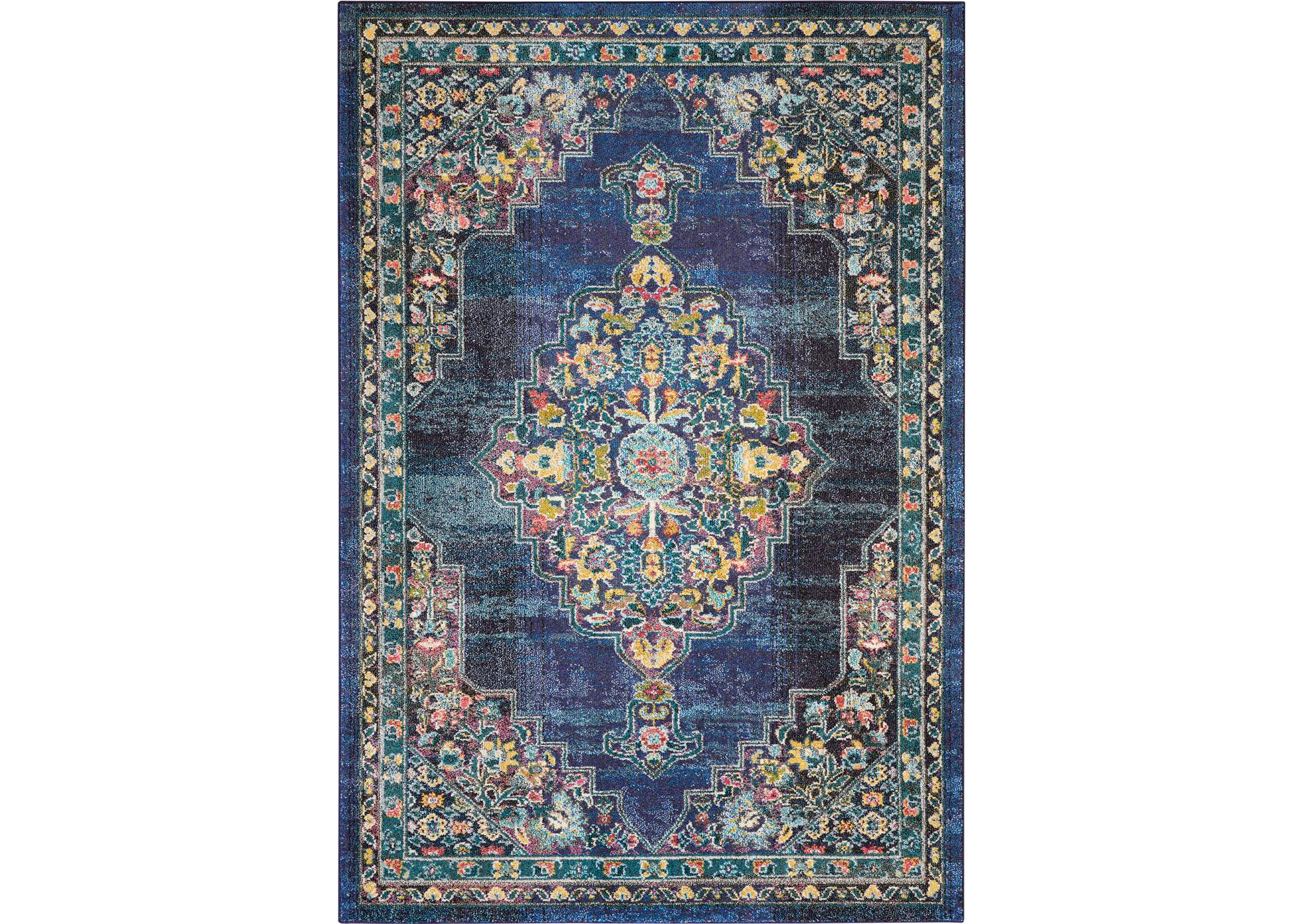 Nourison Passionate PST01 Dark Blue Multicolor 7'x10' Large Rug,Nourison