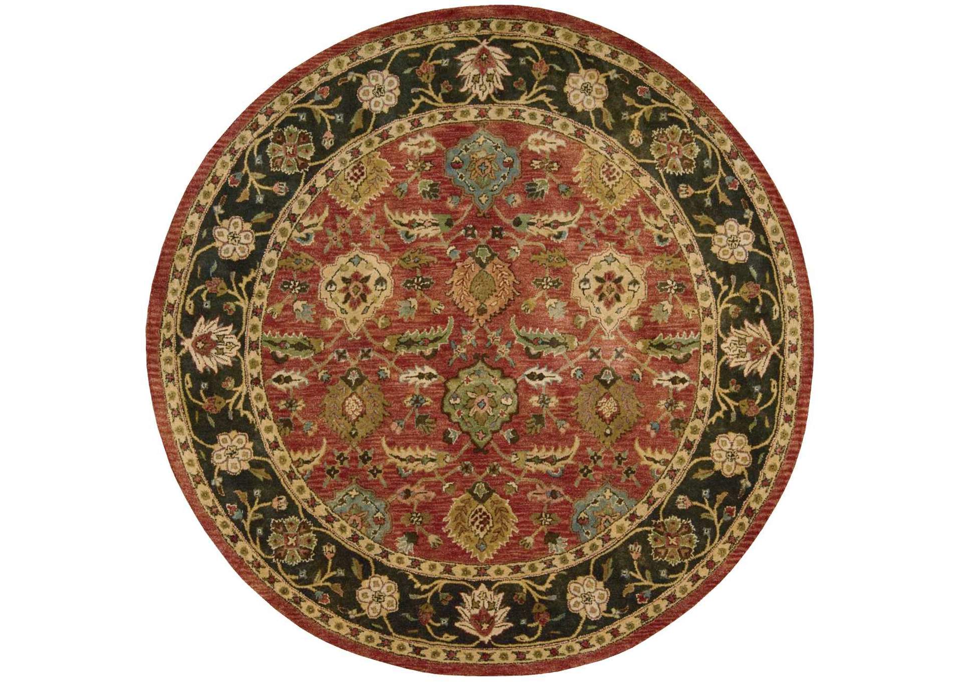 Nourison Jaipur JA35 Red Multicolor 6' Round Area Rug,Nourison