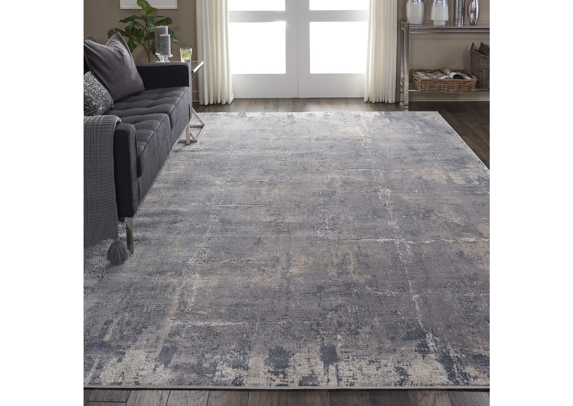 Nourison Rustic Textures RUS06 Grey and Beige 8'x11' Oversized Rug,Nourison