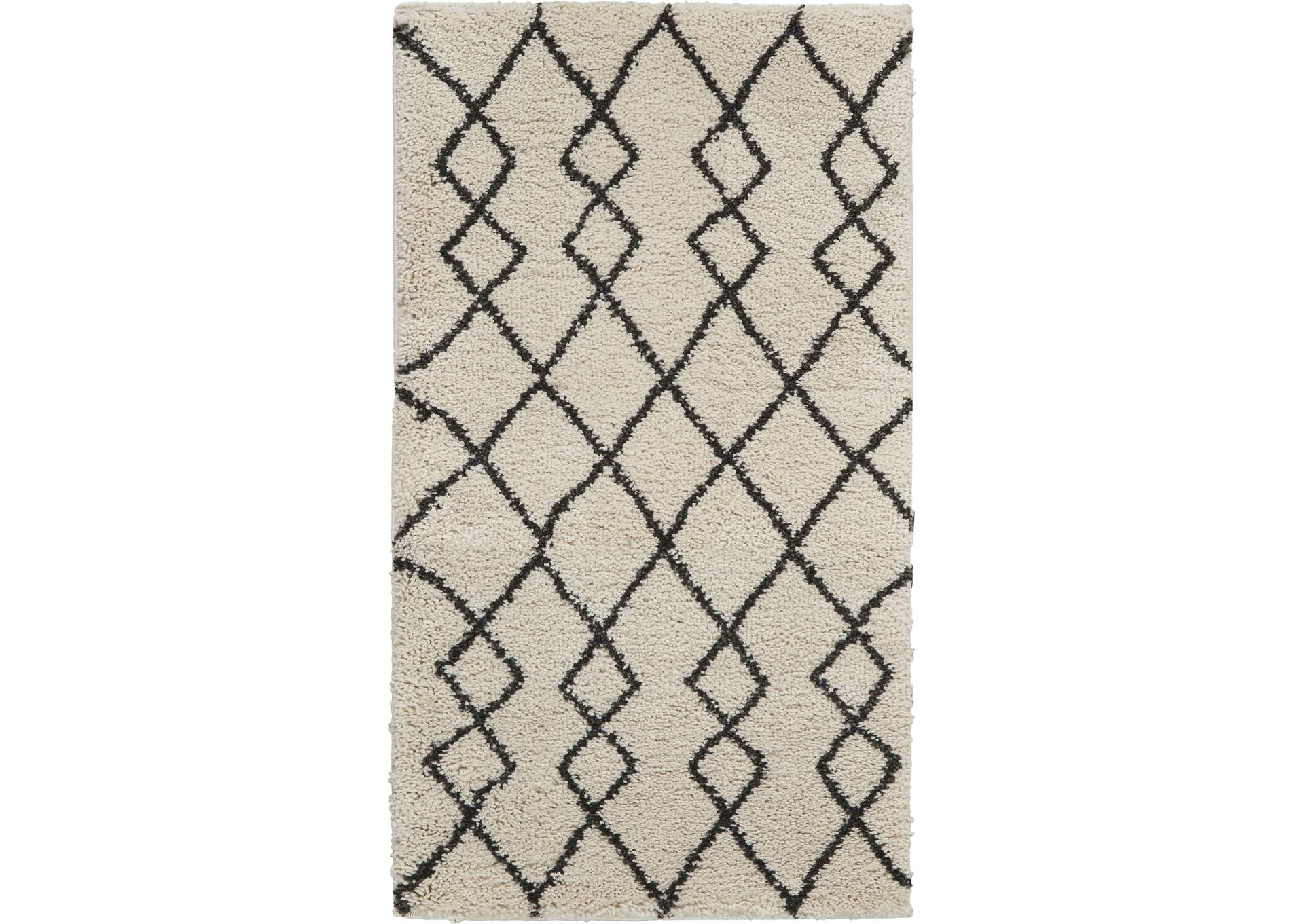 Nourison Martil 2'x4' White Tribal Moroccan Shag Rug,Nourison