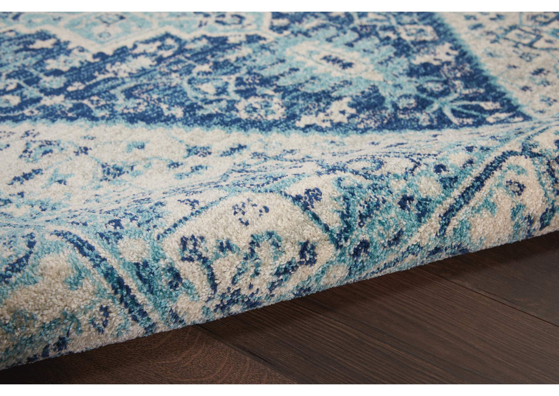 Nourison Tranquil TRA06 Blue and White 5'x7' Persian Area Rug,Nourison