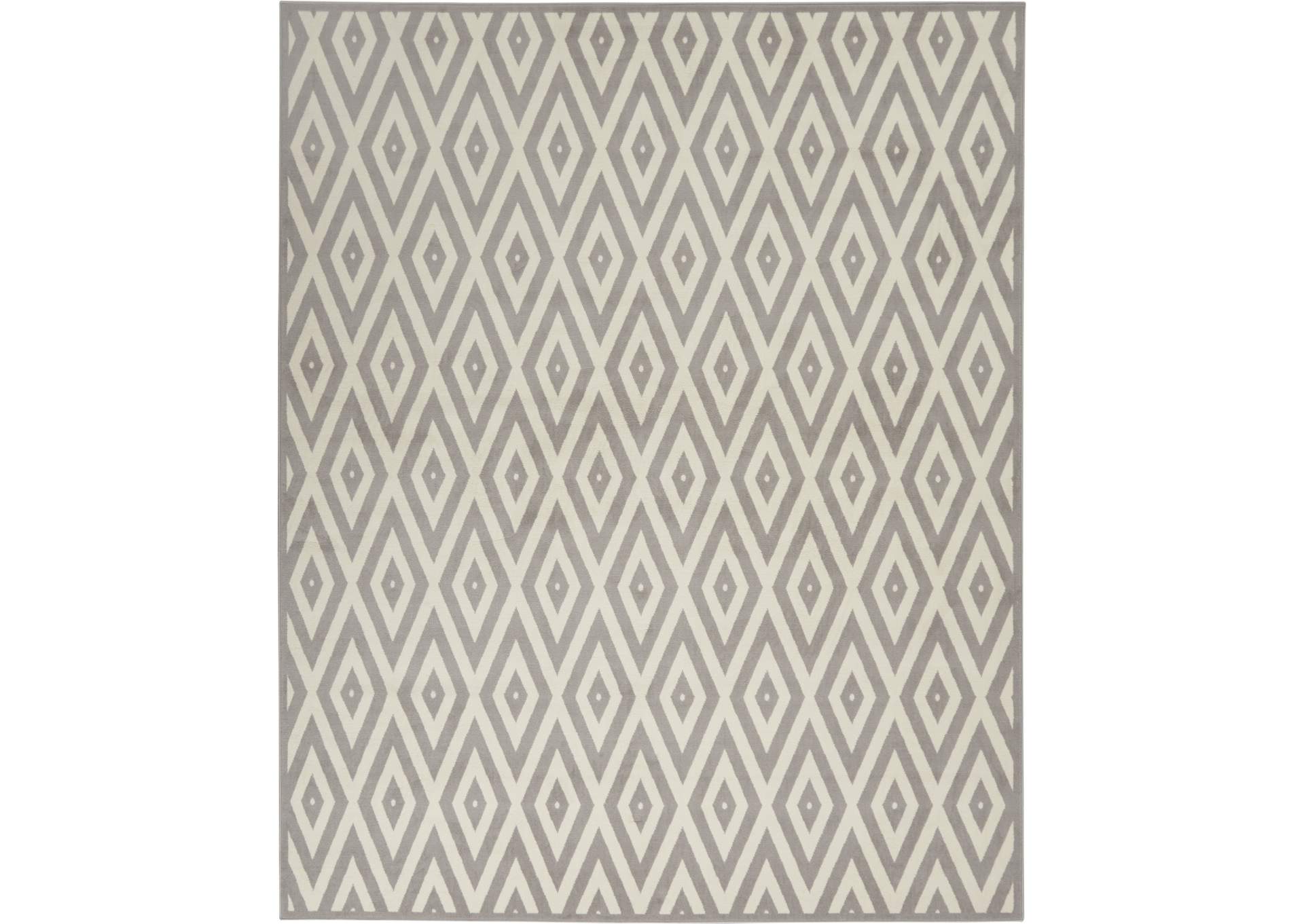 Nourison Grafix GRF18 Grey and White 8'x10' Large Rug,Nourison