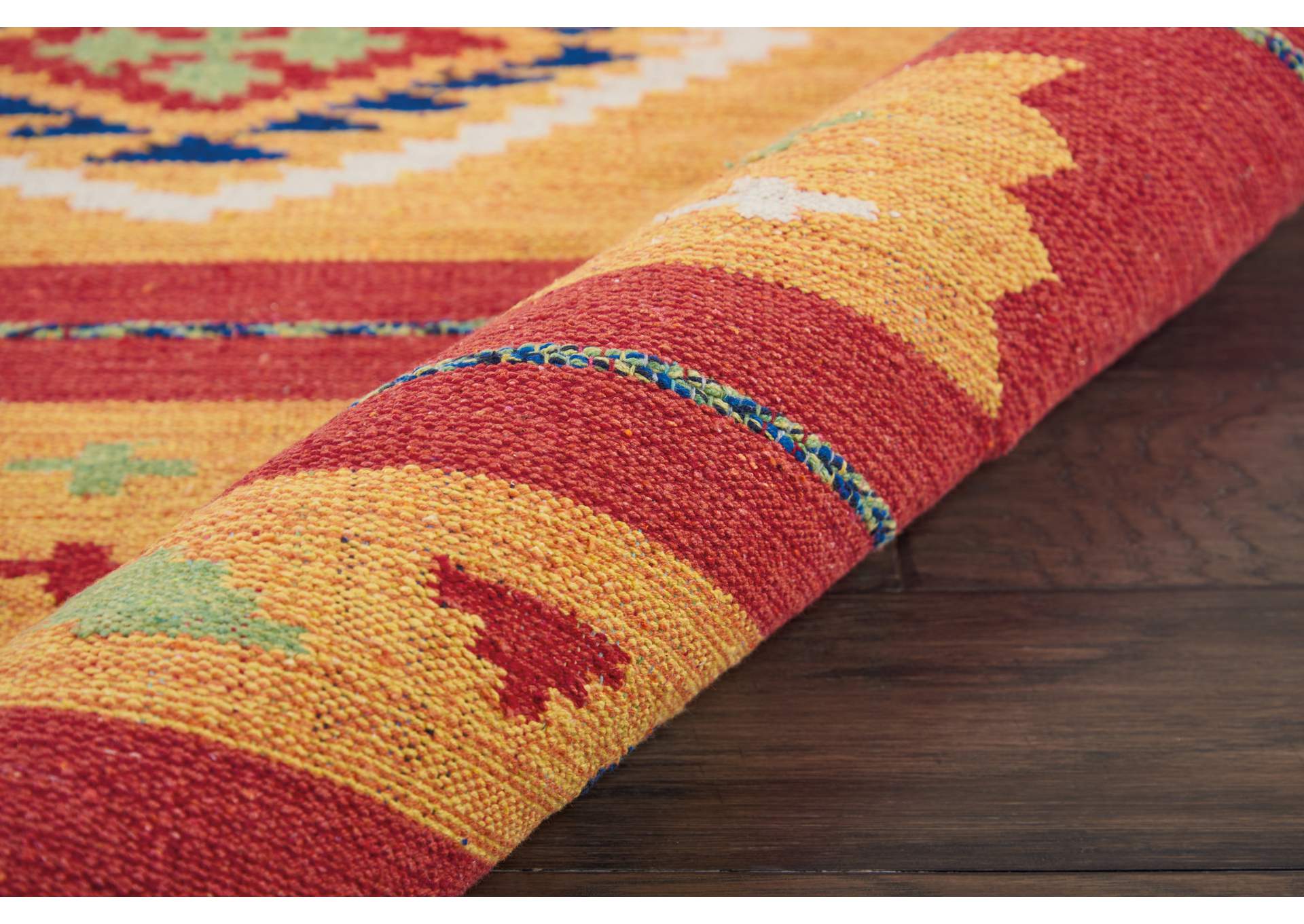 Nourison Baja BAJ02 Yellow and Red 5'x7' Southwestern Area Rug,Nourison