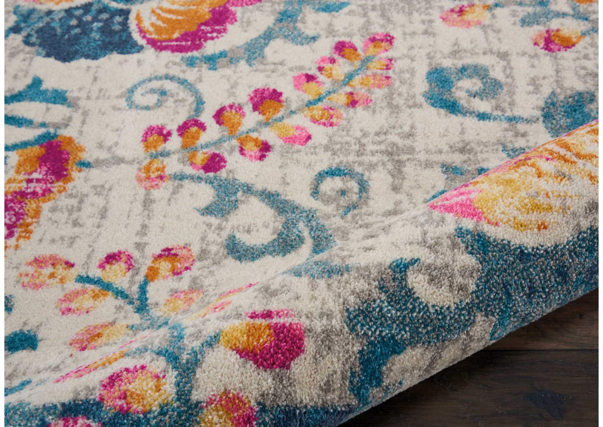 Nourison Passion PSN19 White Multicolor 7'x10' Large Rug,Nourison