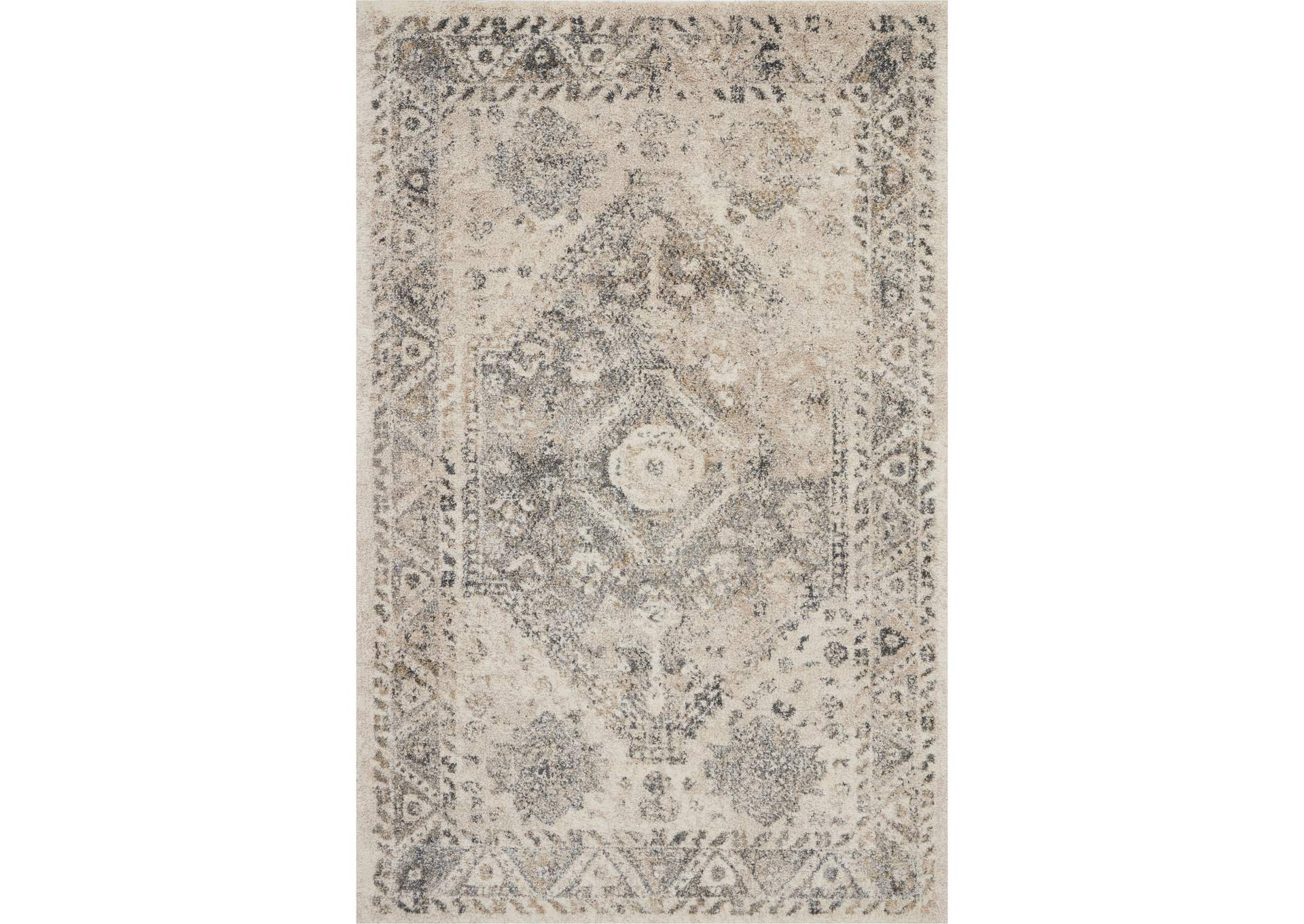 Nourison Fusion FSS11 Grey 4'x6' Farmhouse Area Rug,Nourison