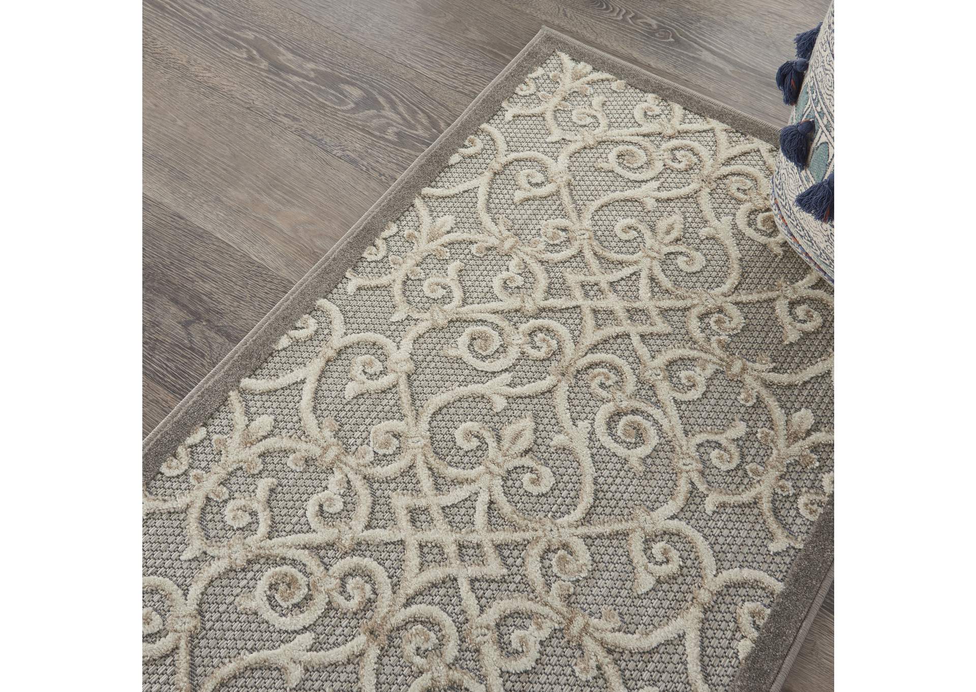 Nourison Aloha 3'x4' Grey Patio Area Rug,Nourison