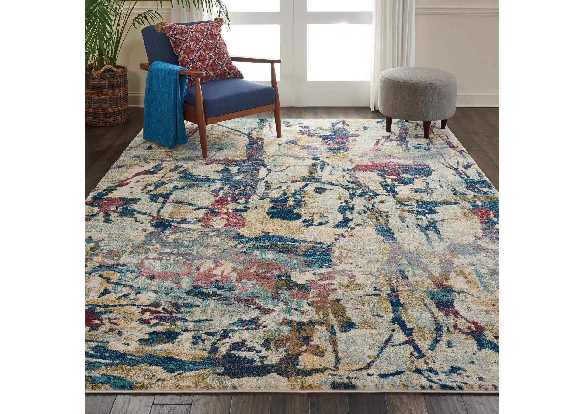 Nourison Fusion FSS10 Multicolor 10'x13' Oversized Plush Shag Rug,Nourison