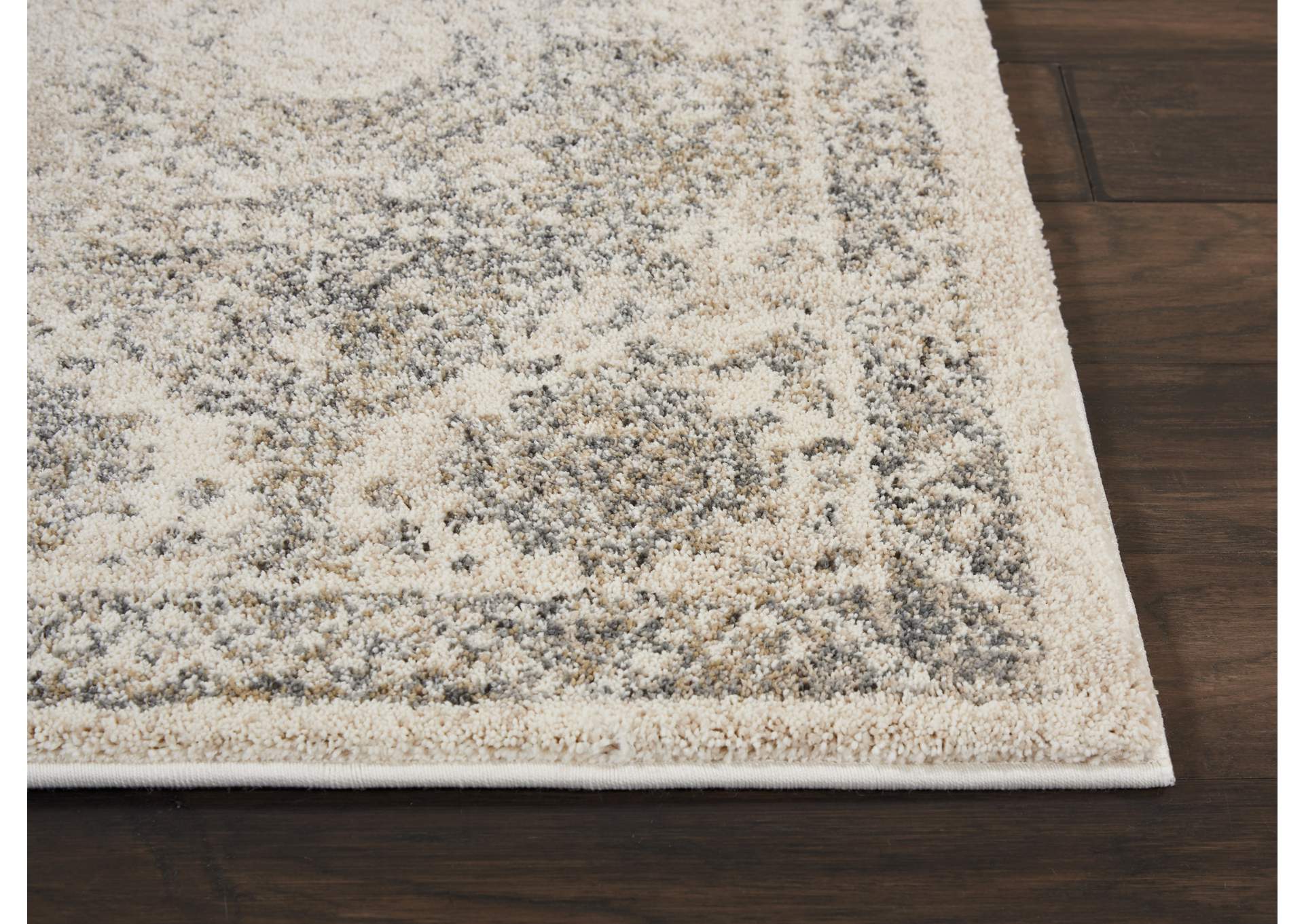Nourison Fusion FSS11 Grey 8' Runner Plush Shag Hallway Rug,Nourison