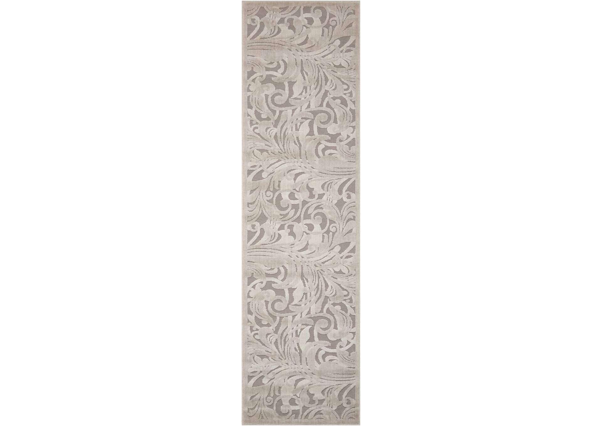 Nourison Graphic Illusions GIL01 Grey 8' Runner Hallway Rug,Nourison