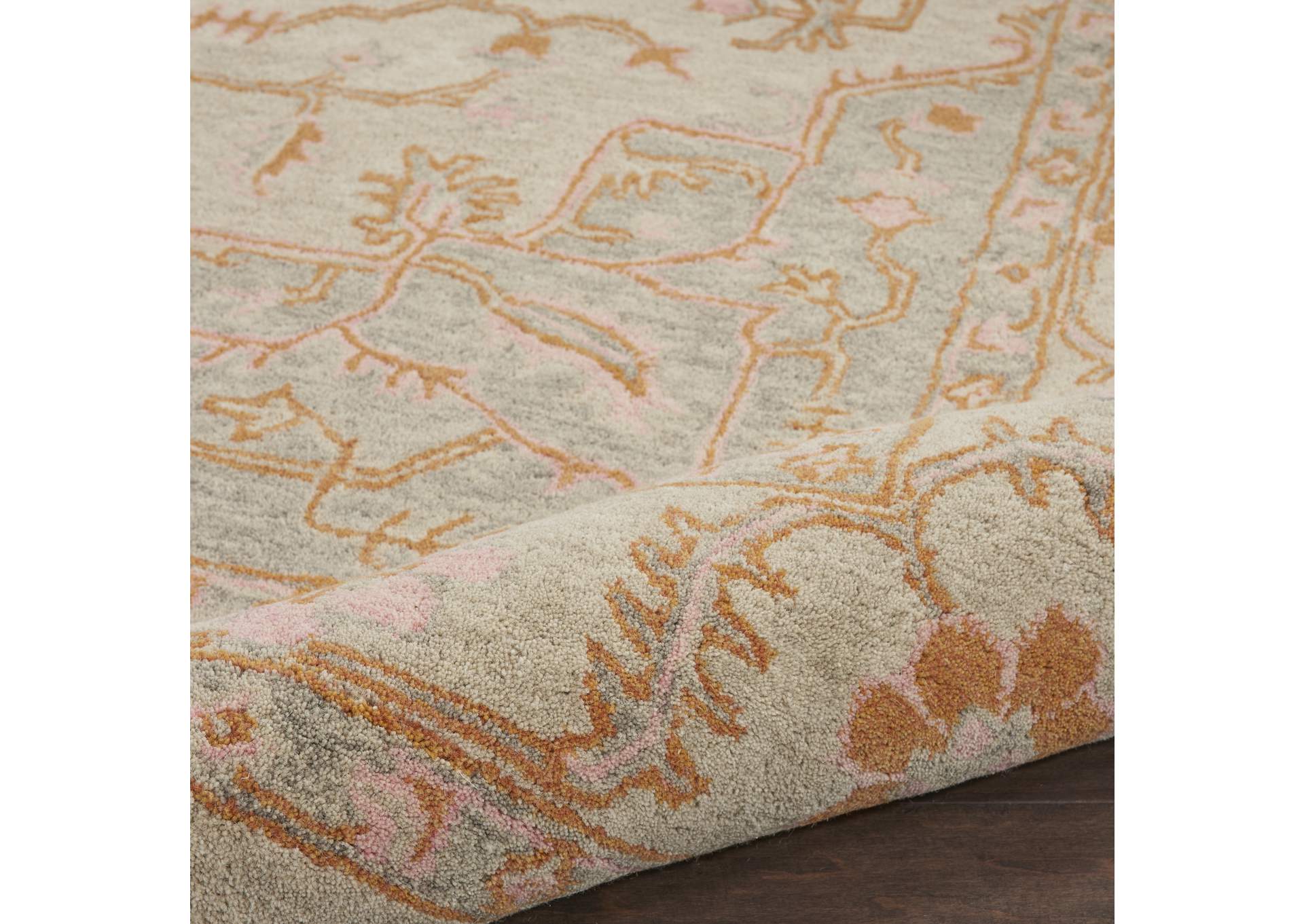 Nourison Jazmine JAZ01 Orange and Cream 9'x12' Oversized Wool Rug,Nourison