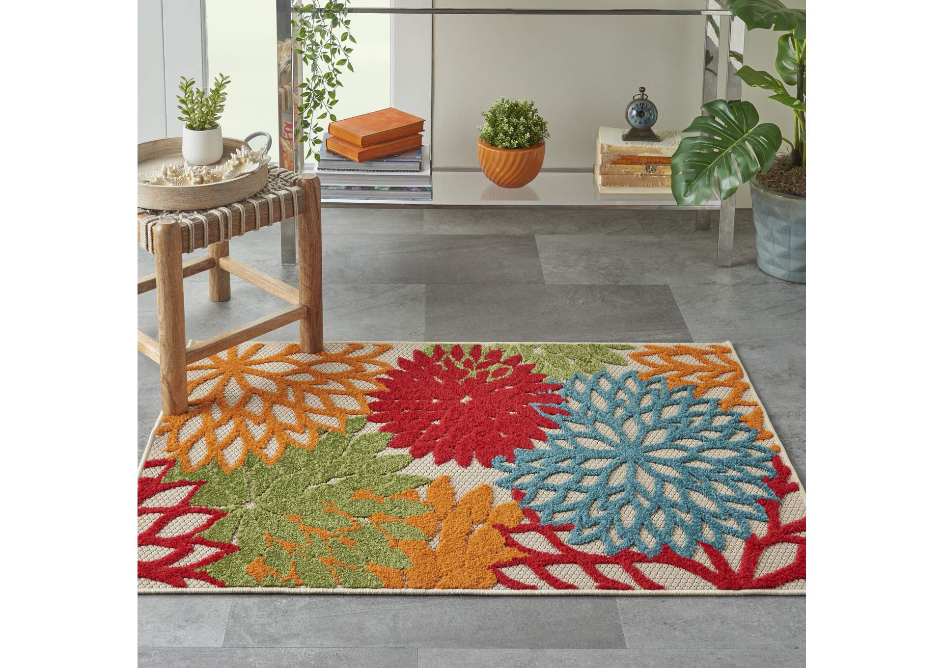 Nourison Aloha ALH05 Green 3'x4' Indoor-outdoor Area Rug,Nourison