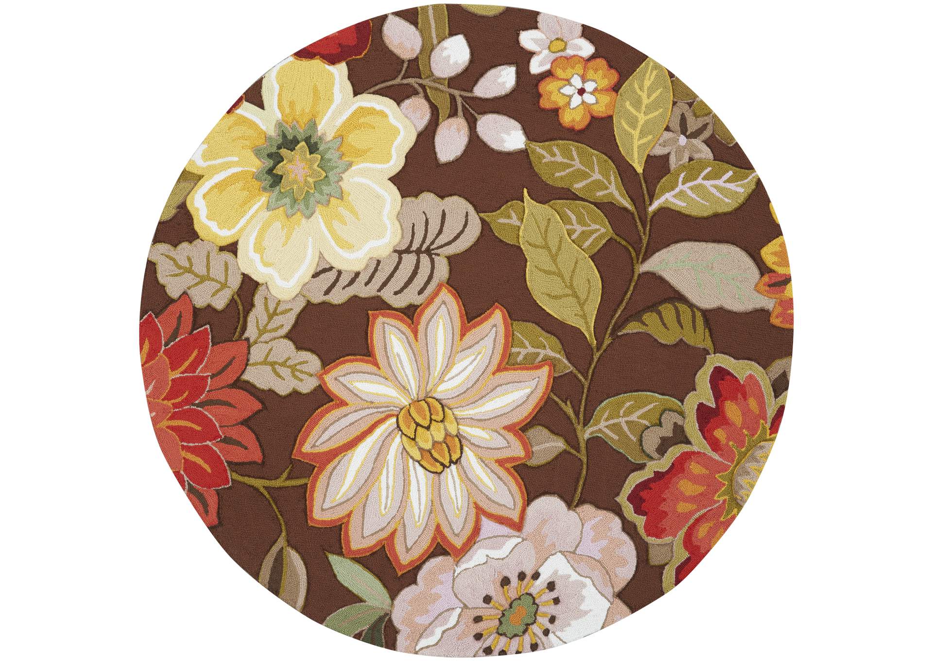 Nourison Fantasy FA18 Brown 8' Round Rug,Nourison