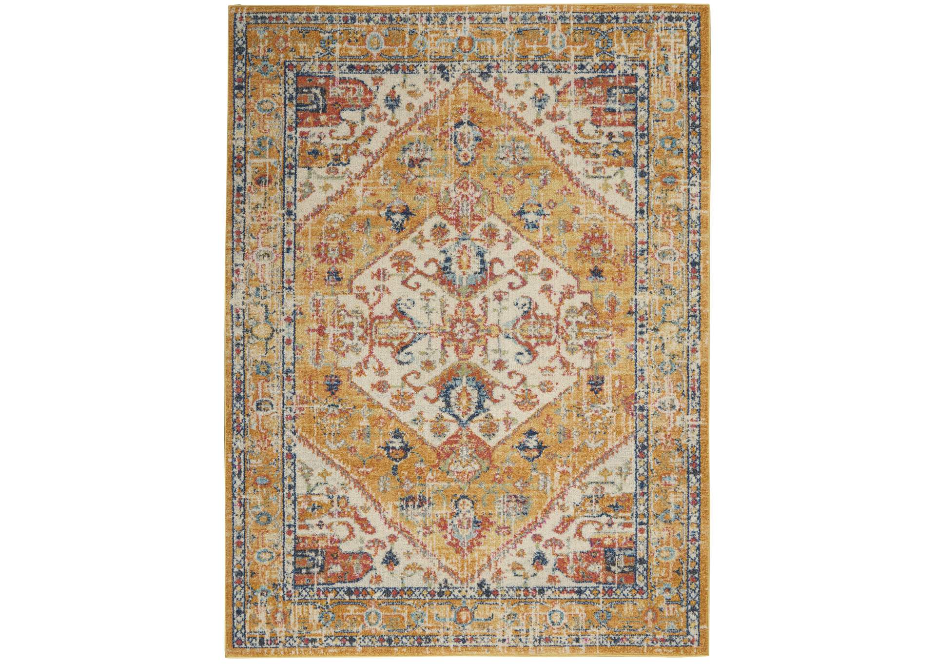Nourison Passion 5' x 7' Ivory and Yellow Area Rug,Nourison