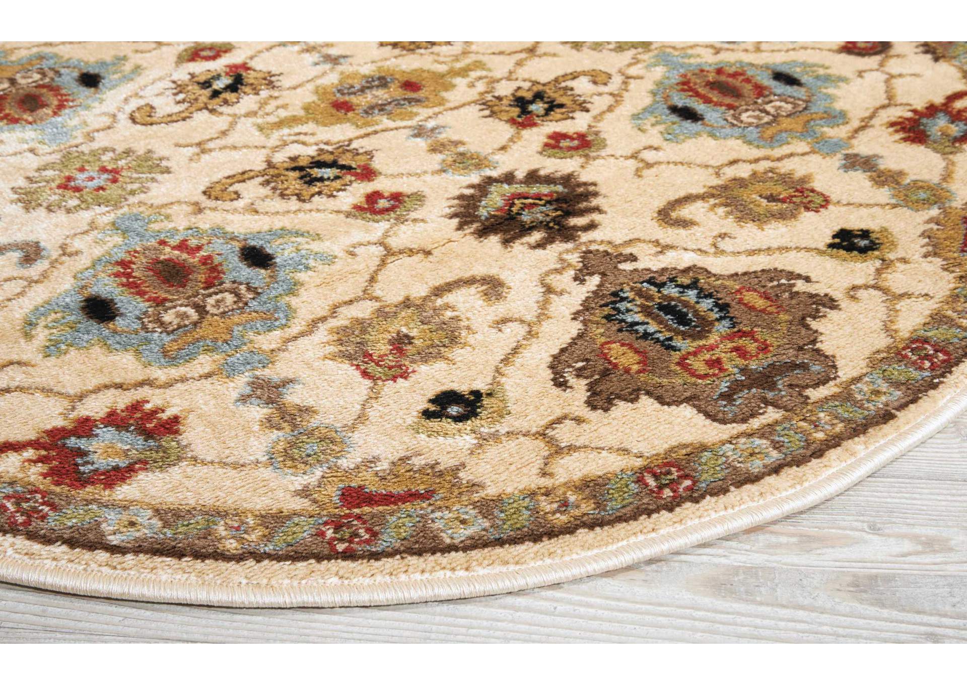 Nourison Delano DEL02 White Multicolor 3' Round Area Rug,Nourison