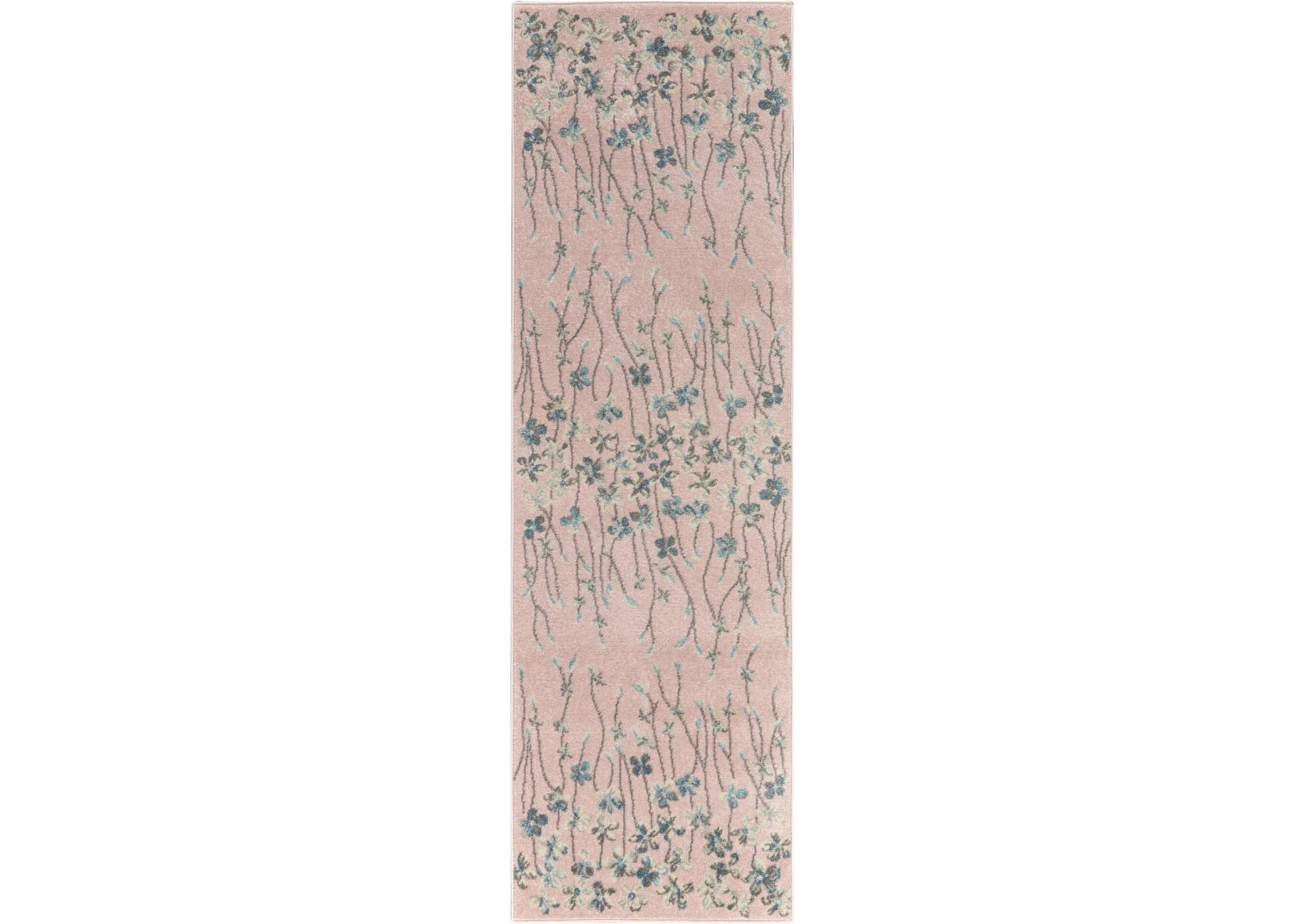 Nourison Tranquil TRA04 Pink 7' Runner Hallway Rug,Nourison