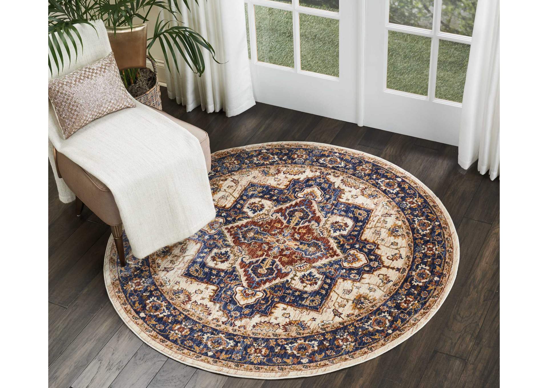 Nourison Lagos LAG01 Multicolor 5' Round Area Rug,Nourison