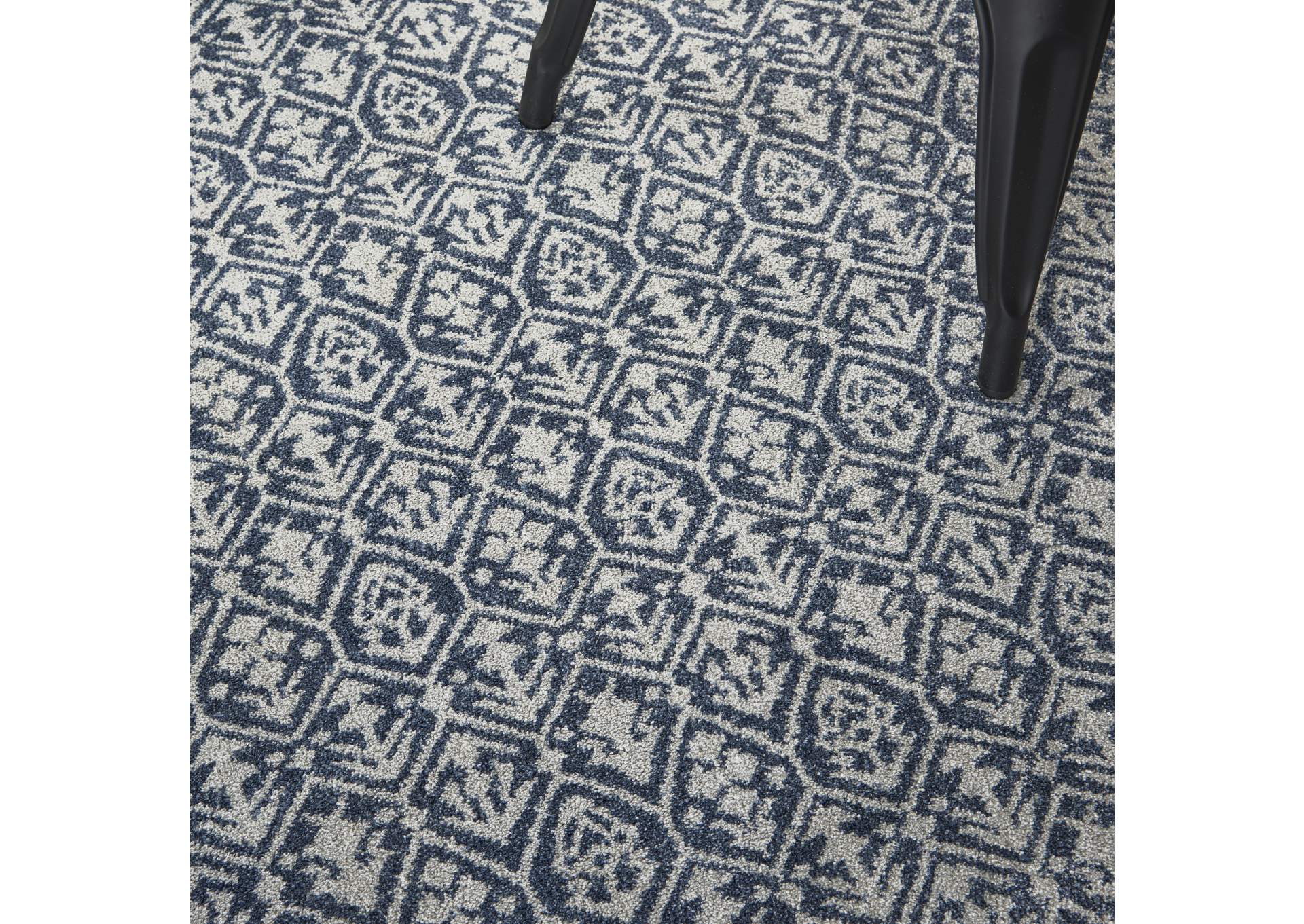 Nourison Palermo 4' x 6' Blue and Grey Distressed Bohemian Area Rug,Nourison