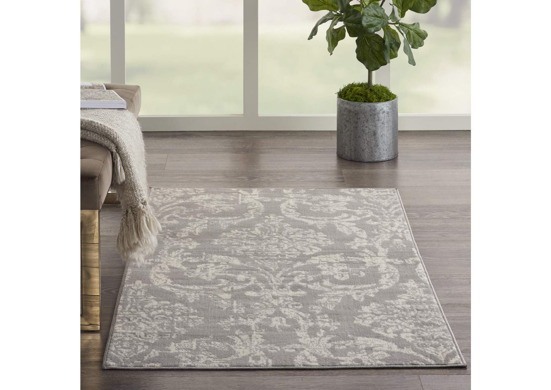 Nourison Jubilant 3'x5' Grey Area Rug,Nourison