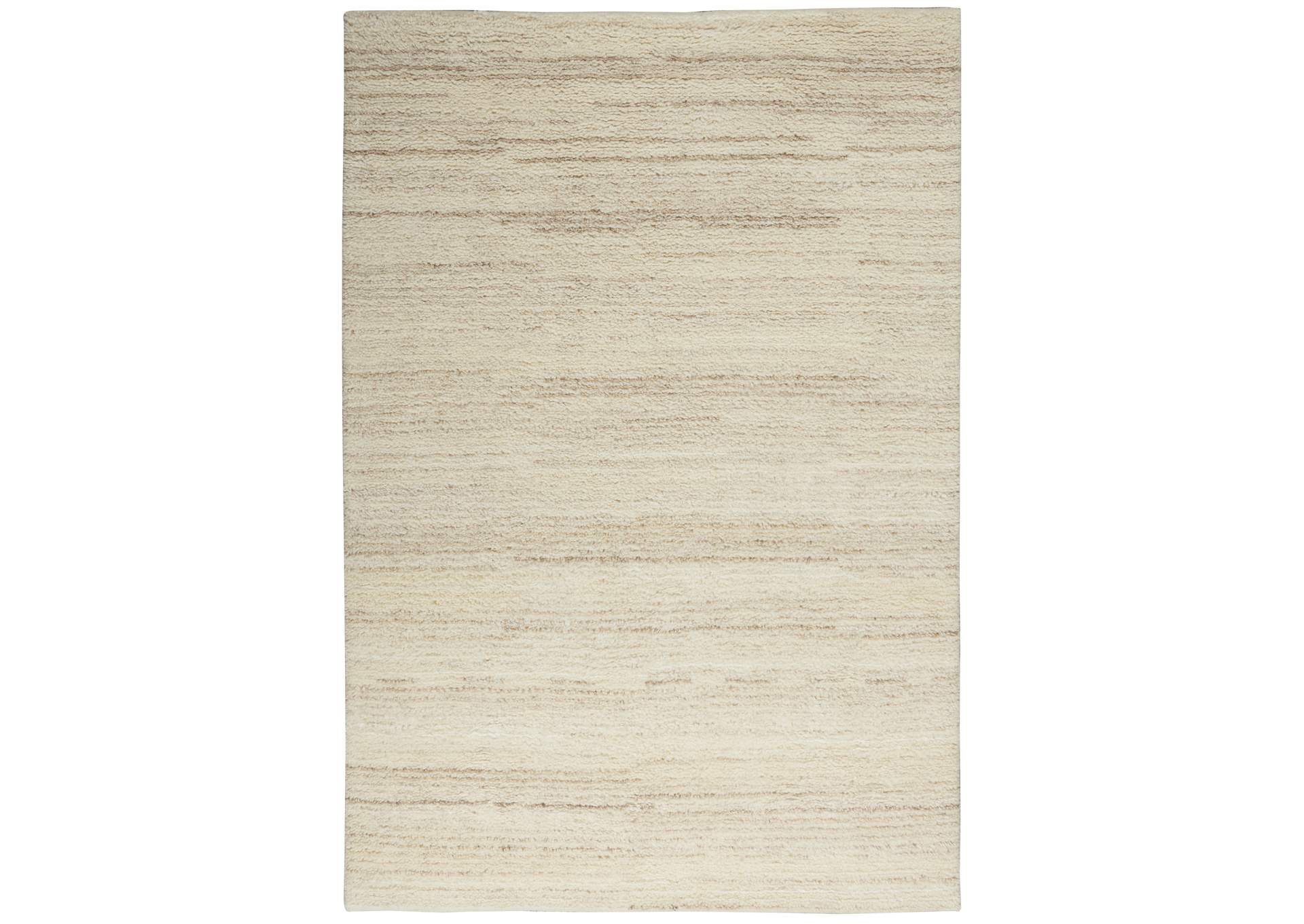 Calvin Klein Agadir 5'x7' Beige Ribbed Shag Area Rug,Nourison