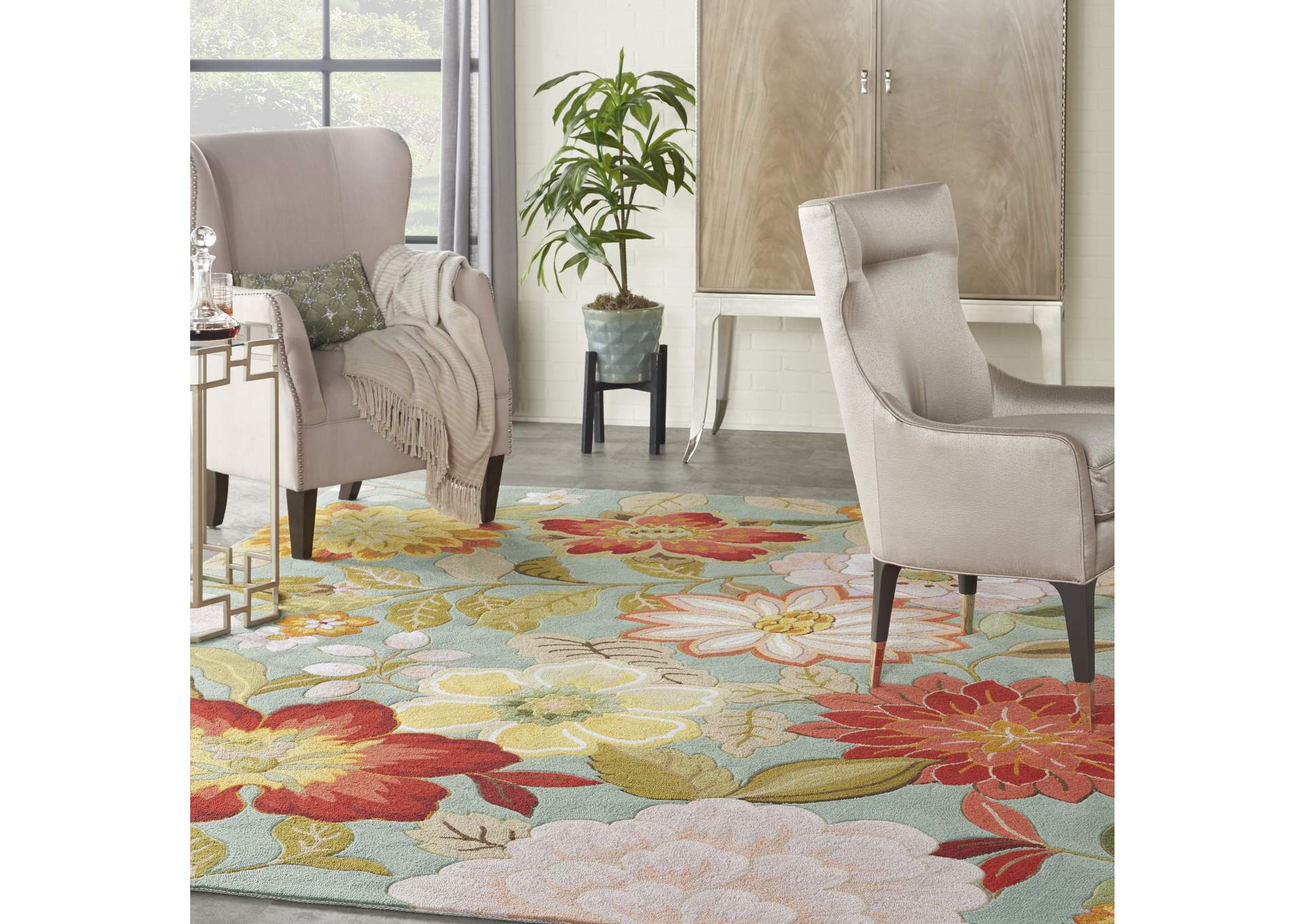 Nourison Fantasy FA18 Blue 8'x11' Rug,Nourison