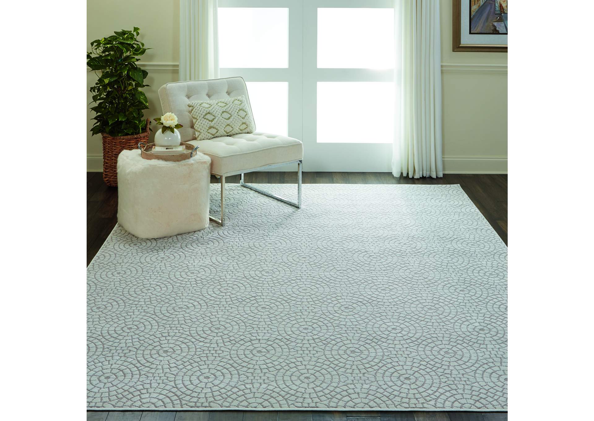 Nourison Urban Chic URC04 White 9'x12' Oversized Rug,Nourison