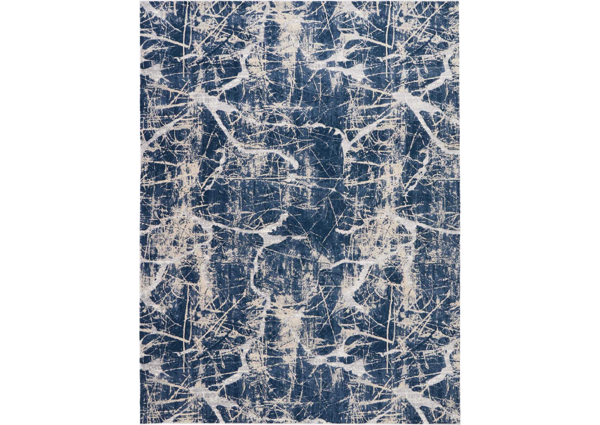 kathy ireland Home Heritage KI356 Beige and Blue 8'x11' Oversized Rug,Nourison