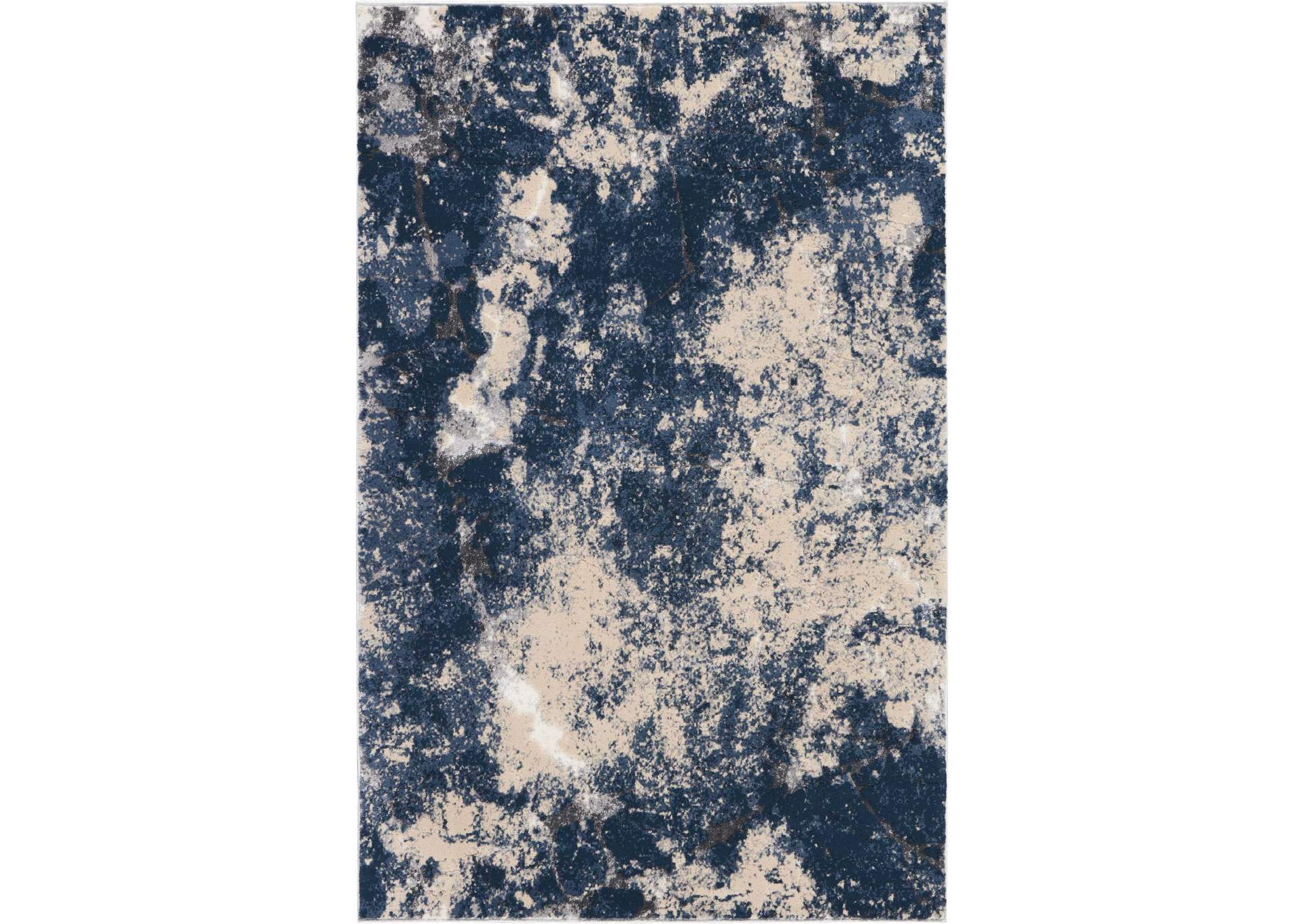 kathy ireland Home Heritage KI355 Beige and Blue 4'x6' Area Rug,Nourison