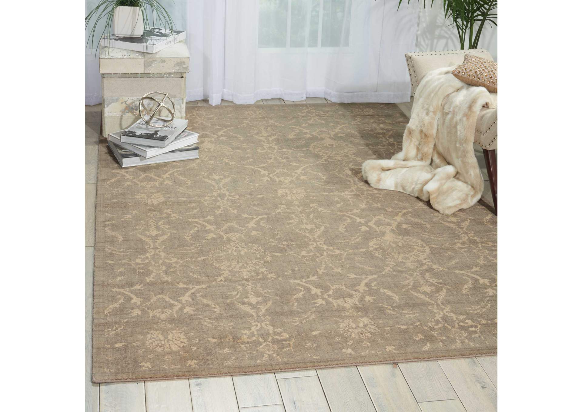 Nourison Silk Elements SKE03 Green 5'x8' Area Rug,Nourison