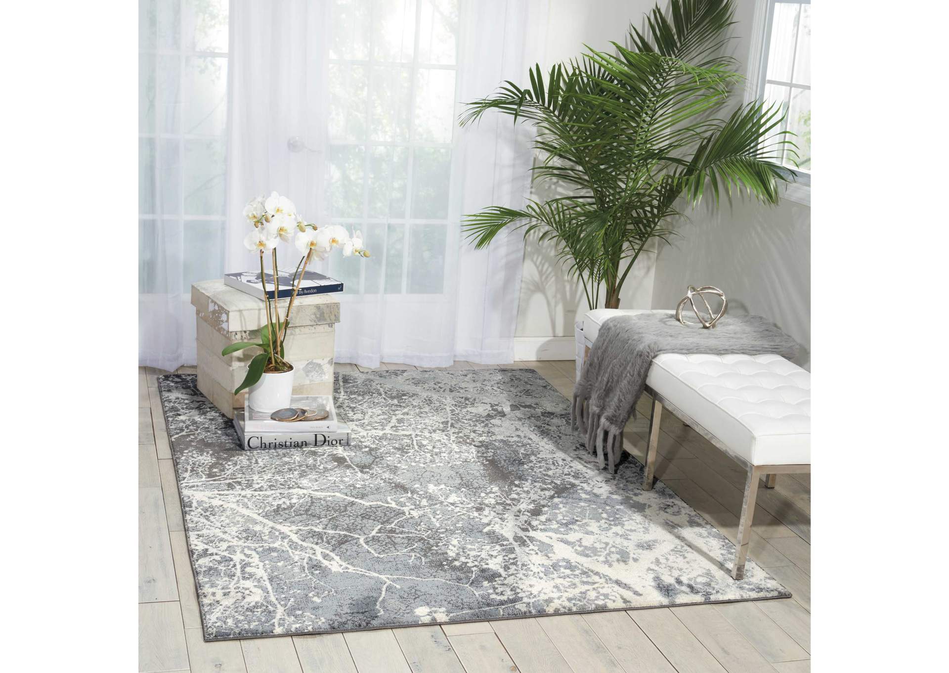 Nourison Maxell MAE11 Grey 5'x7' Area Rug,Nourison