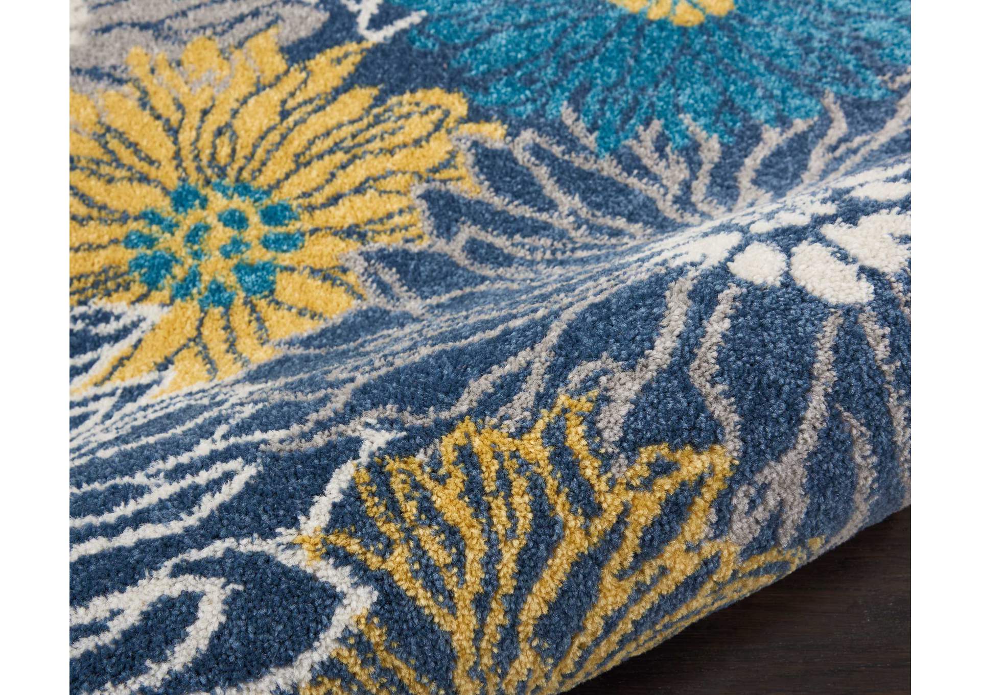 Nourison Passion PSN17 Blue 8' Runner Hallway Rug,Nourison
