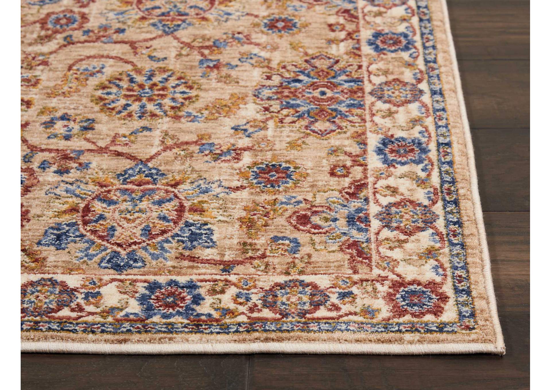 Nourison Lagos LAG04 Beige Multicolor 8' Runner Low-pile Hallway Rug,Nourison