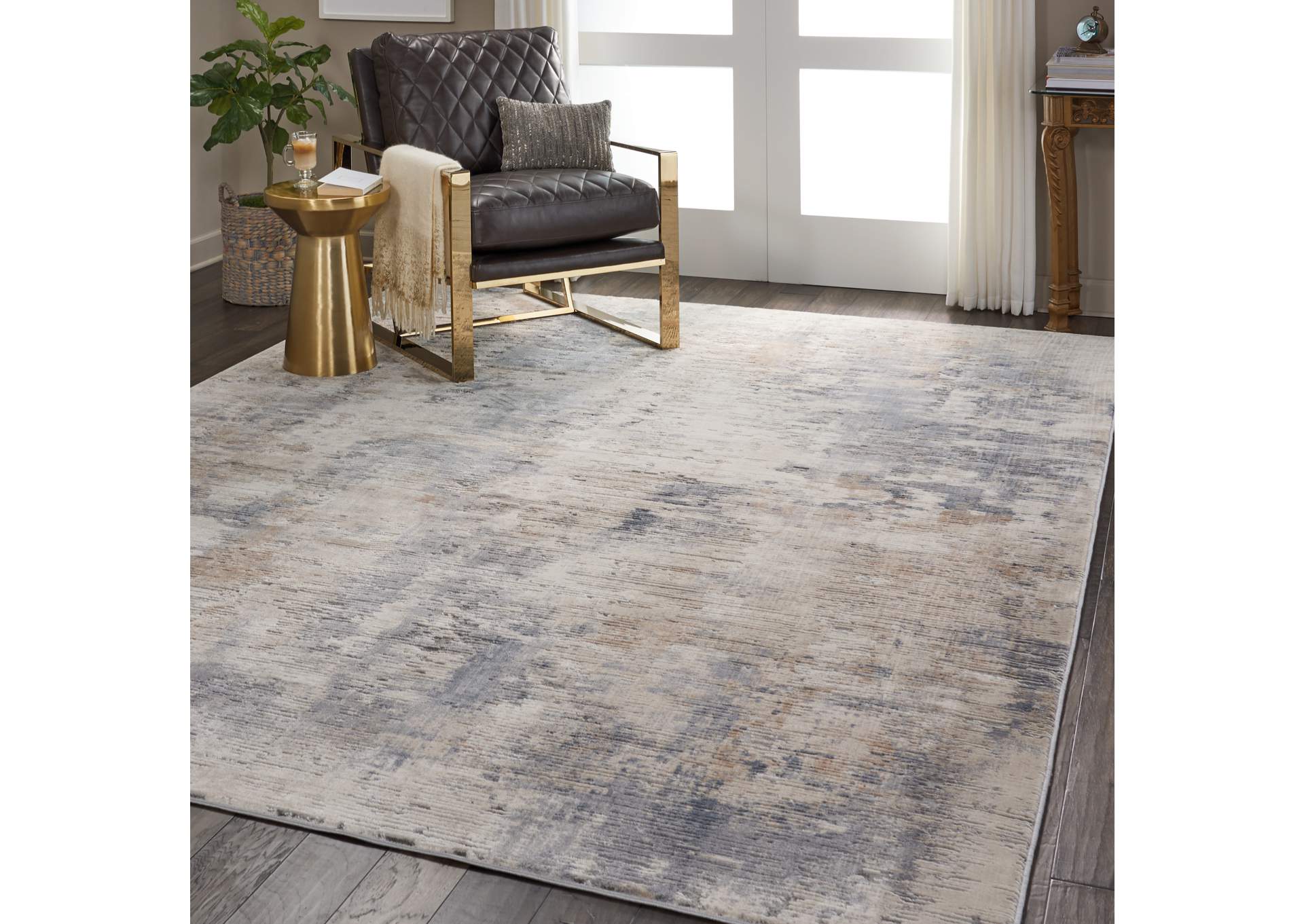 Nourison Rustic Textures RUS05 Beige and Grey 9'x13' Oversized Rug,Nourison