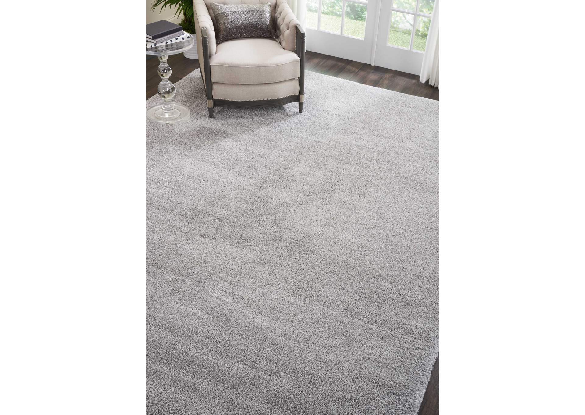 Nourison Malibu Shag MSG01 Grey 9'x12' Oversized Rug,Nourison
