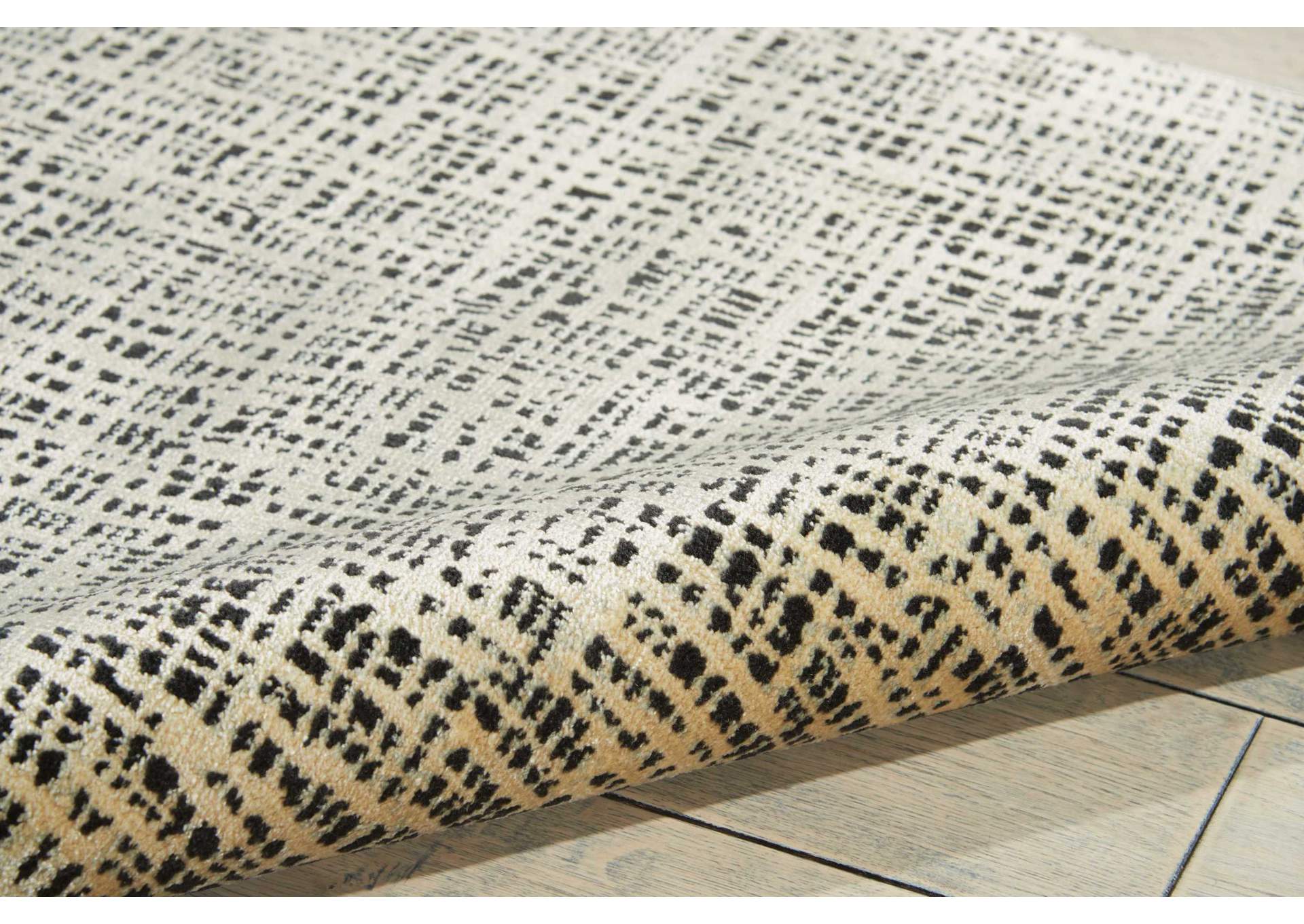 Nourison Starlight STA02 Black 8' Runner Hallway Rug,Nourison