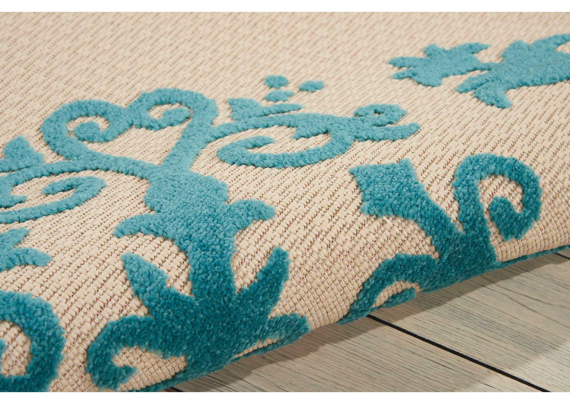 Nourison Aloha ALH12 Aqua 8'x11' Oversized Indoor-outdoor Rug,Nourison