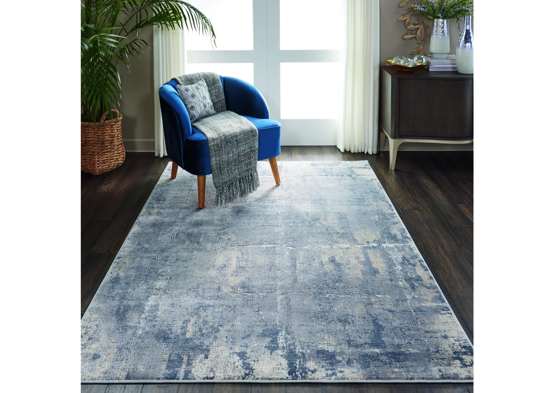Nourison Rustic Textures RUS06 Grey and Beige 5'x7' Rustic Area Rug,Nourison